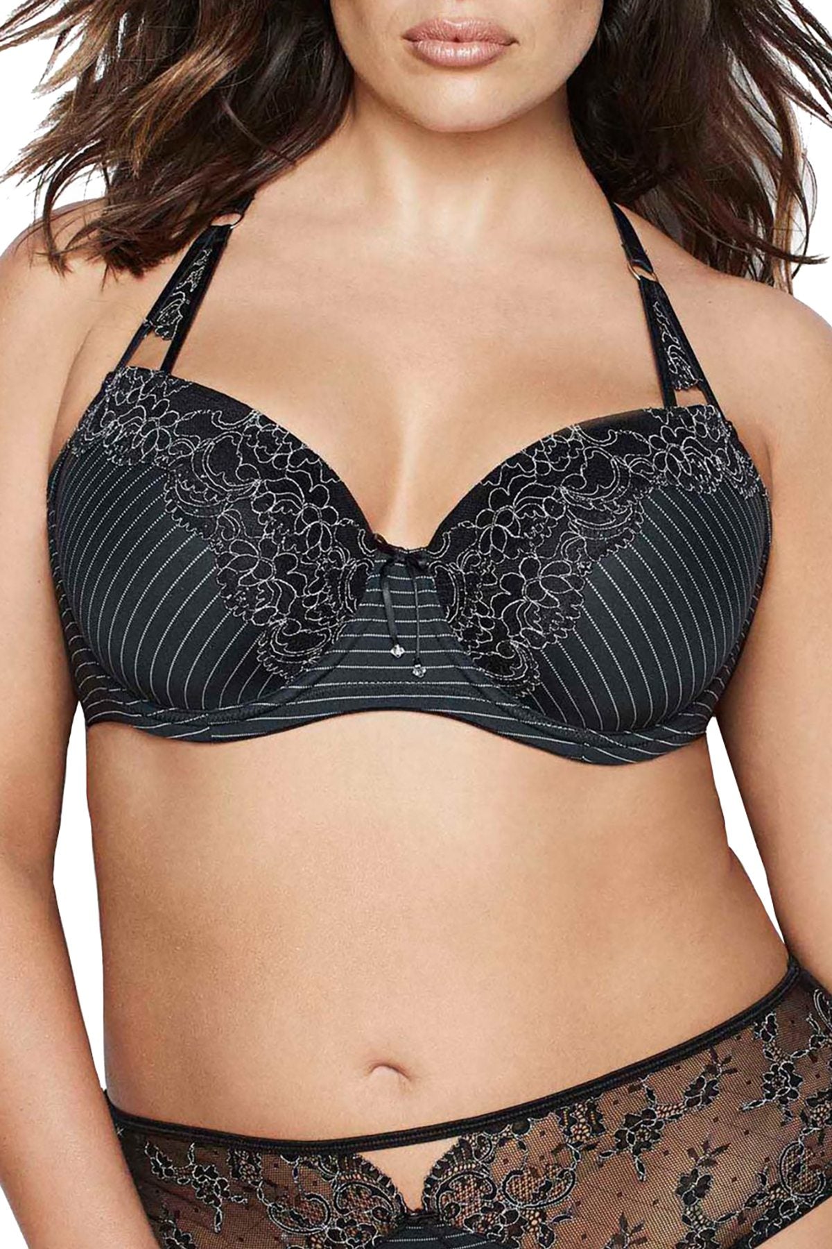 Ashley Graham PLUS Black Showstopper Balconette Bra