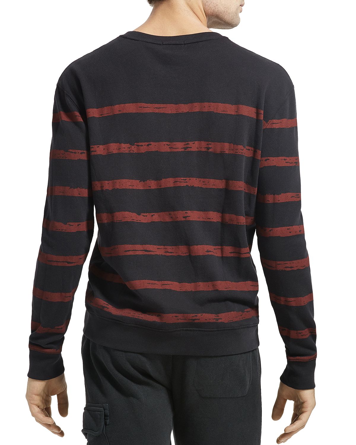 Atm Anthony Thomas Melillo French Terry Broken-stripe Sweatshirt Black/Red