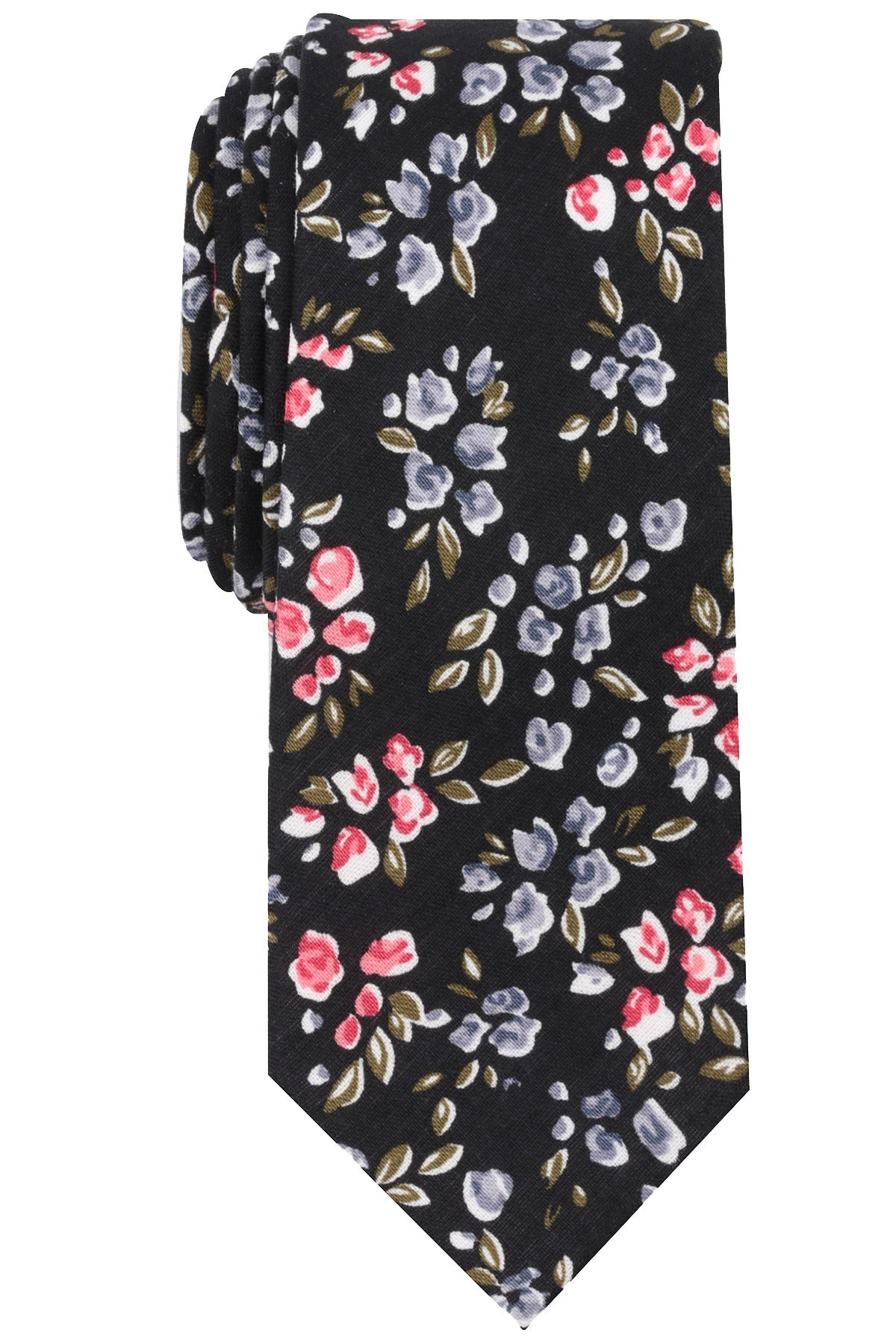 BAR III Black/Floral Spring Skinny Tie