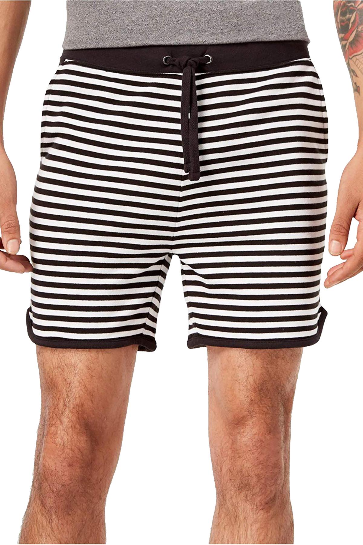 BAR III Black/White Striped Pajama Short