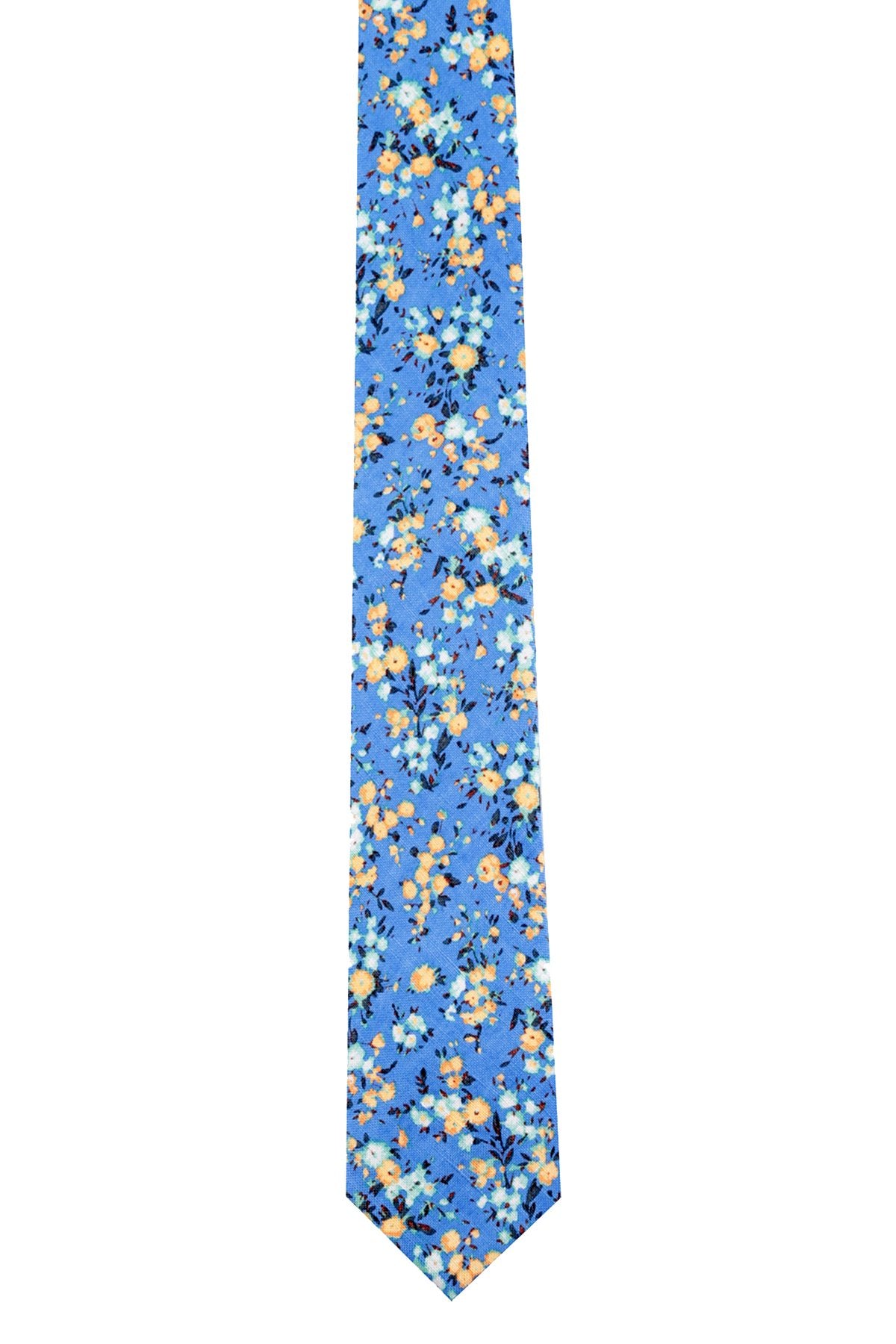 BAR III Blue Medgar-Floral Skinny Tie