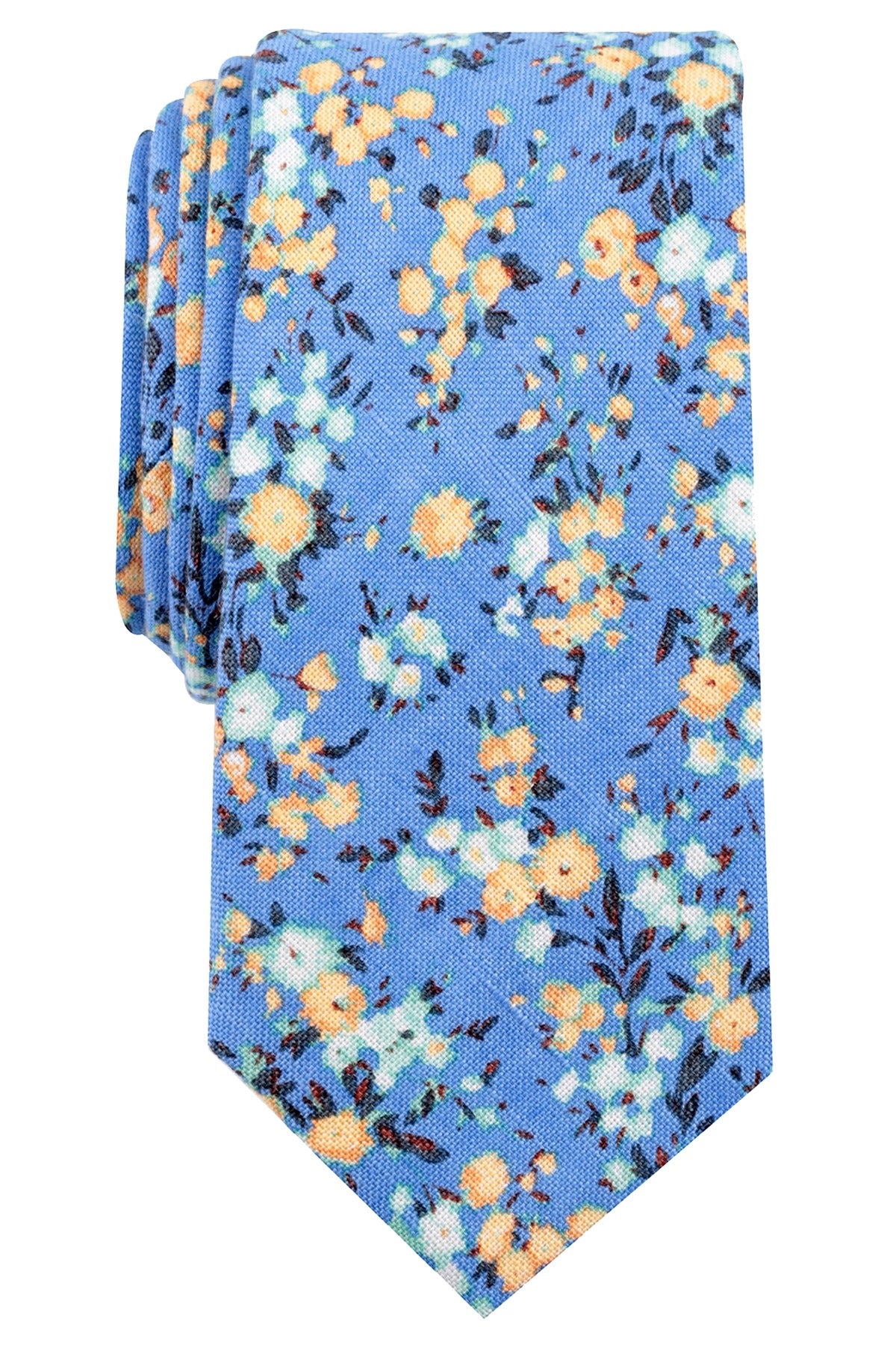 BAR III Blue Medgar-Floral Skinny Tie