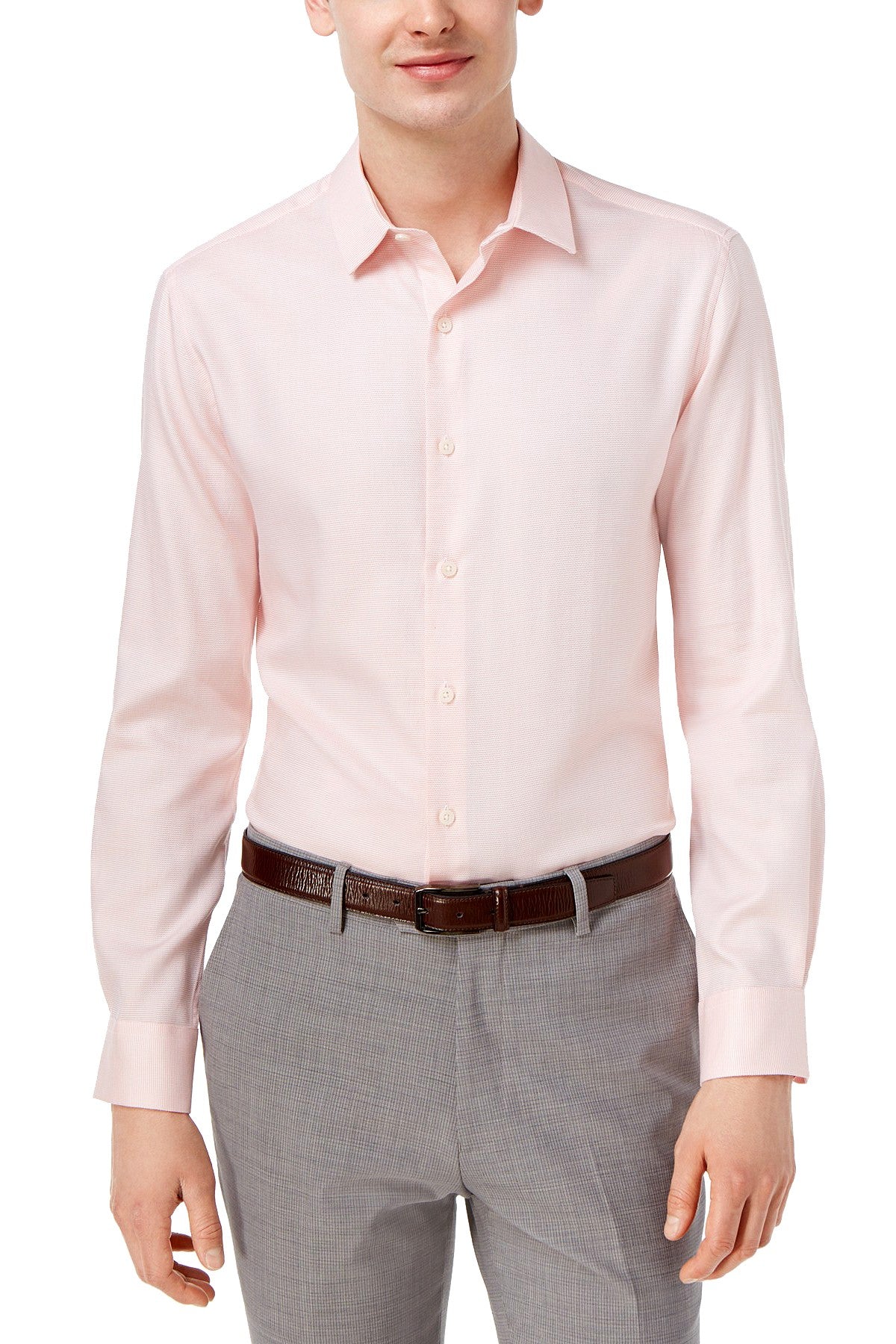 BAR III Coral Twill-Texture Slim-Fit Stretch Solid Dress Shirt
