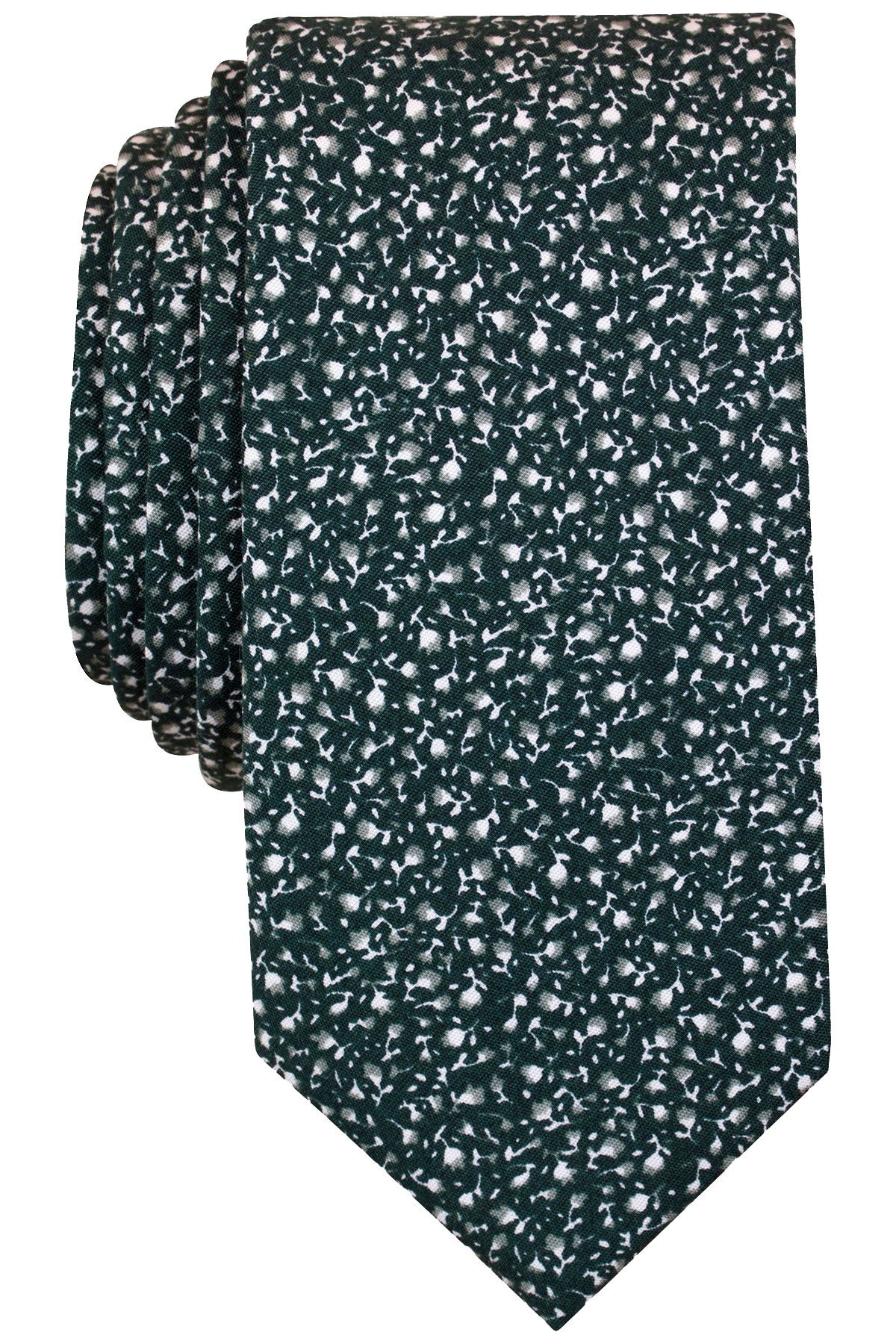 BAR III Darkest Green Night Sky Floral Skinny Tie