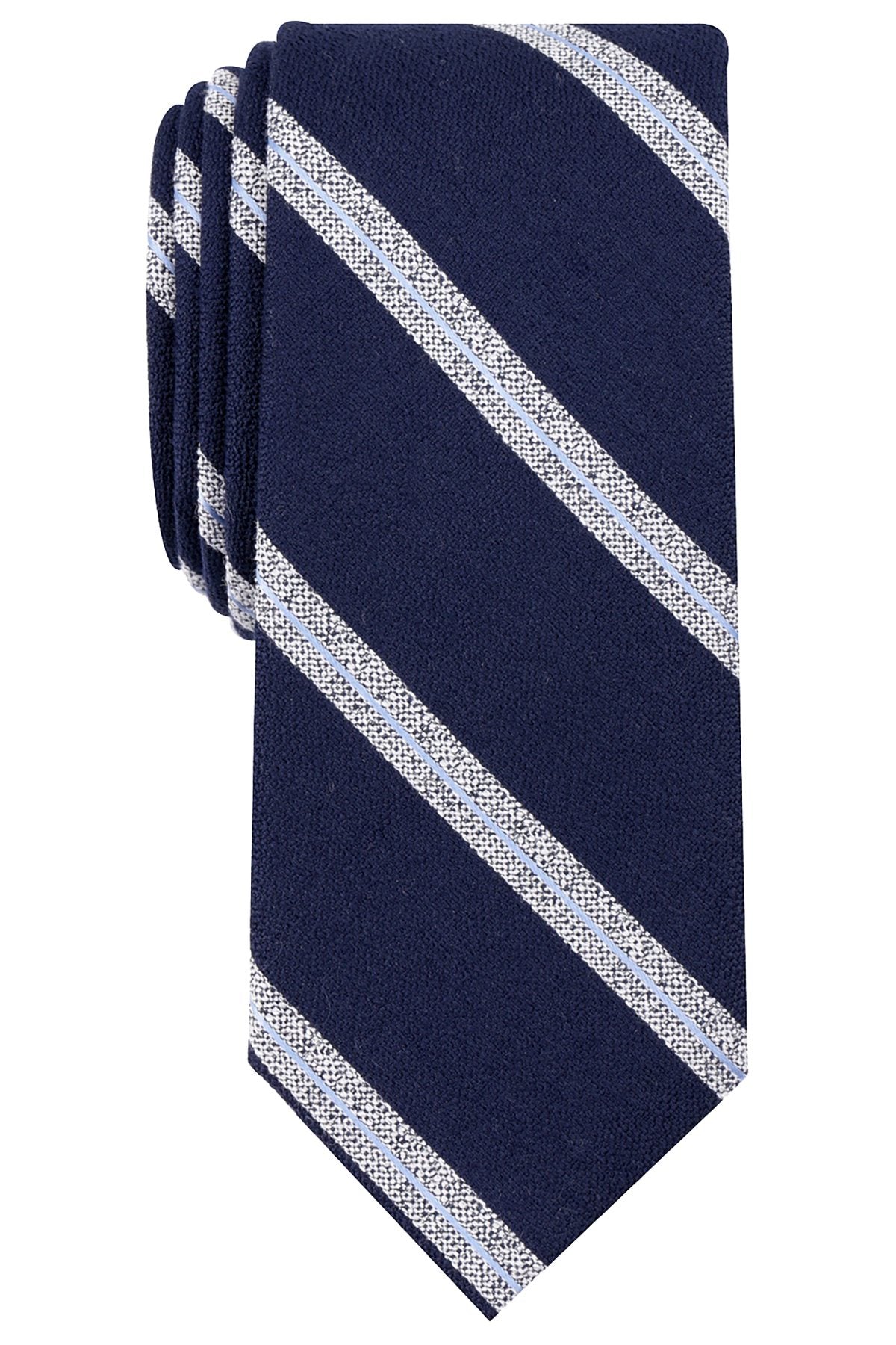 BAR III Navy Petra-Stripe Skinny Tie