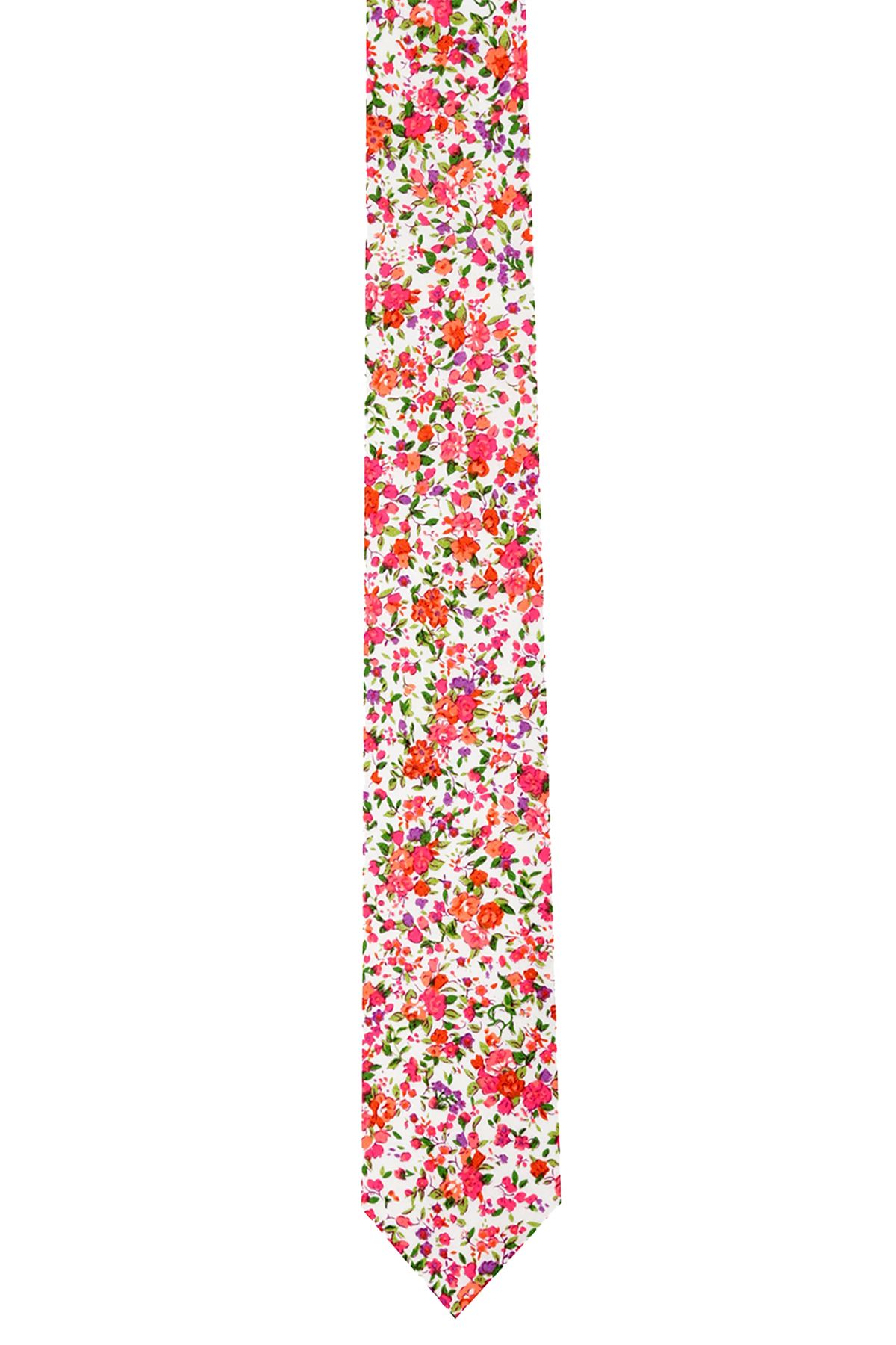BAR III Orange Panjin Floral Skinny Tie