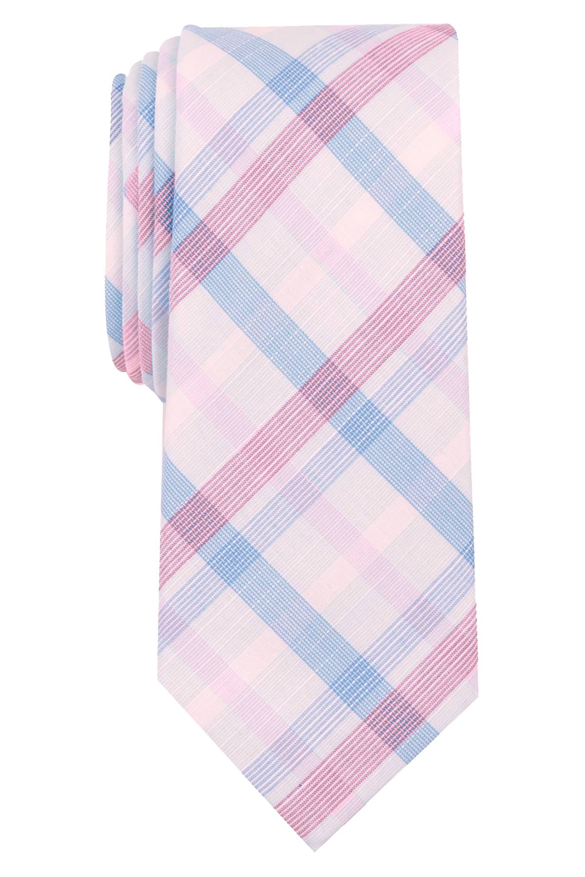BAR III Pink Whitehaven-Plaid Skinny Tie
