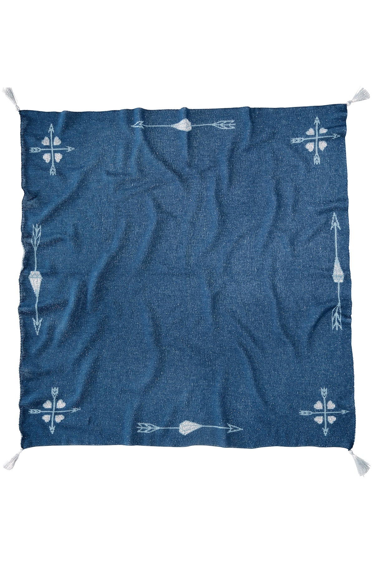 BCBGeneration Marine-Blue Cupids-Arrows Knit Bandana Scarf