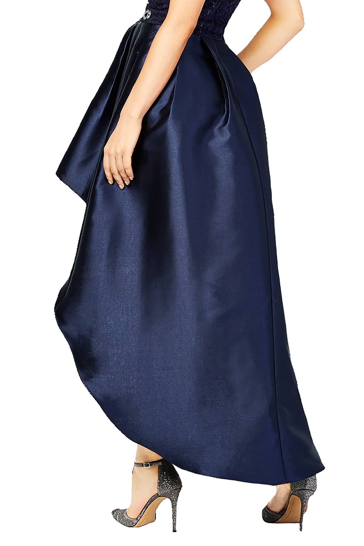 BCX Juniors Navy Embellished Formal High Low Maxi Skirt