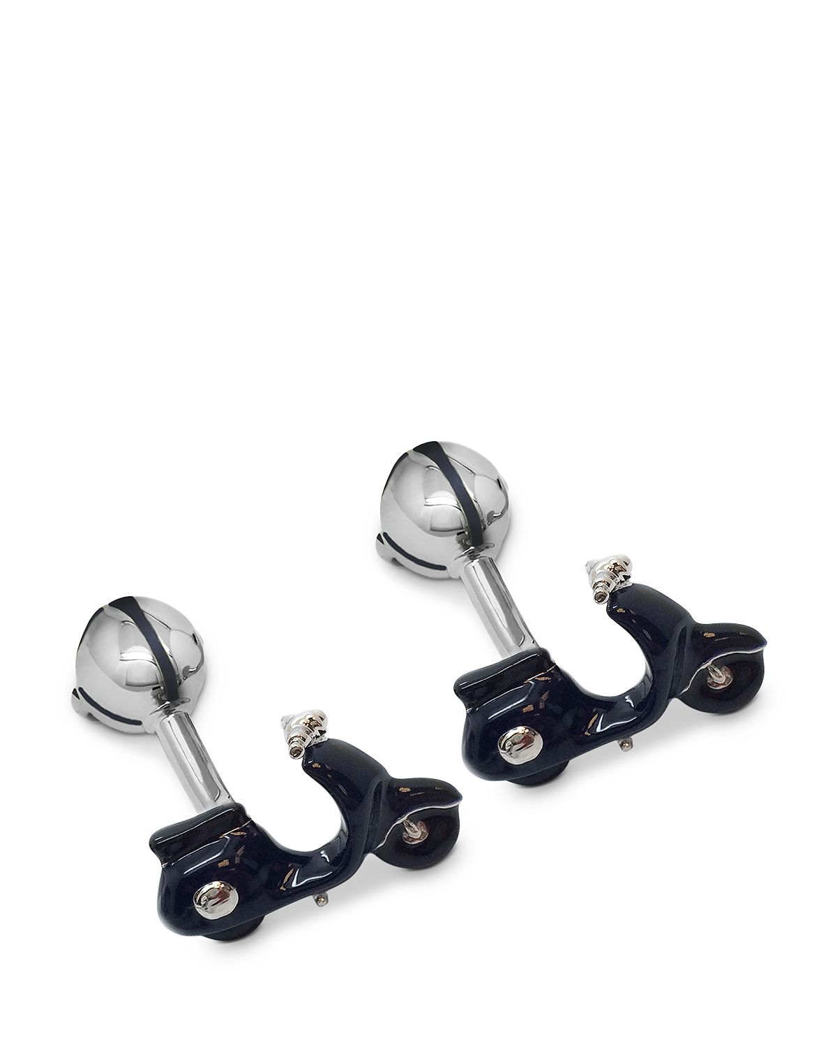 Babette Wasserman Retro Vespa & Helmet Cufflinks Navy