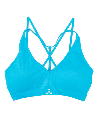 Balanced Tech Blue Cross Front Seamless Bra