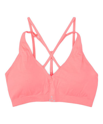 Balanced Tech Coral Cross Front Seamless Bra