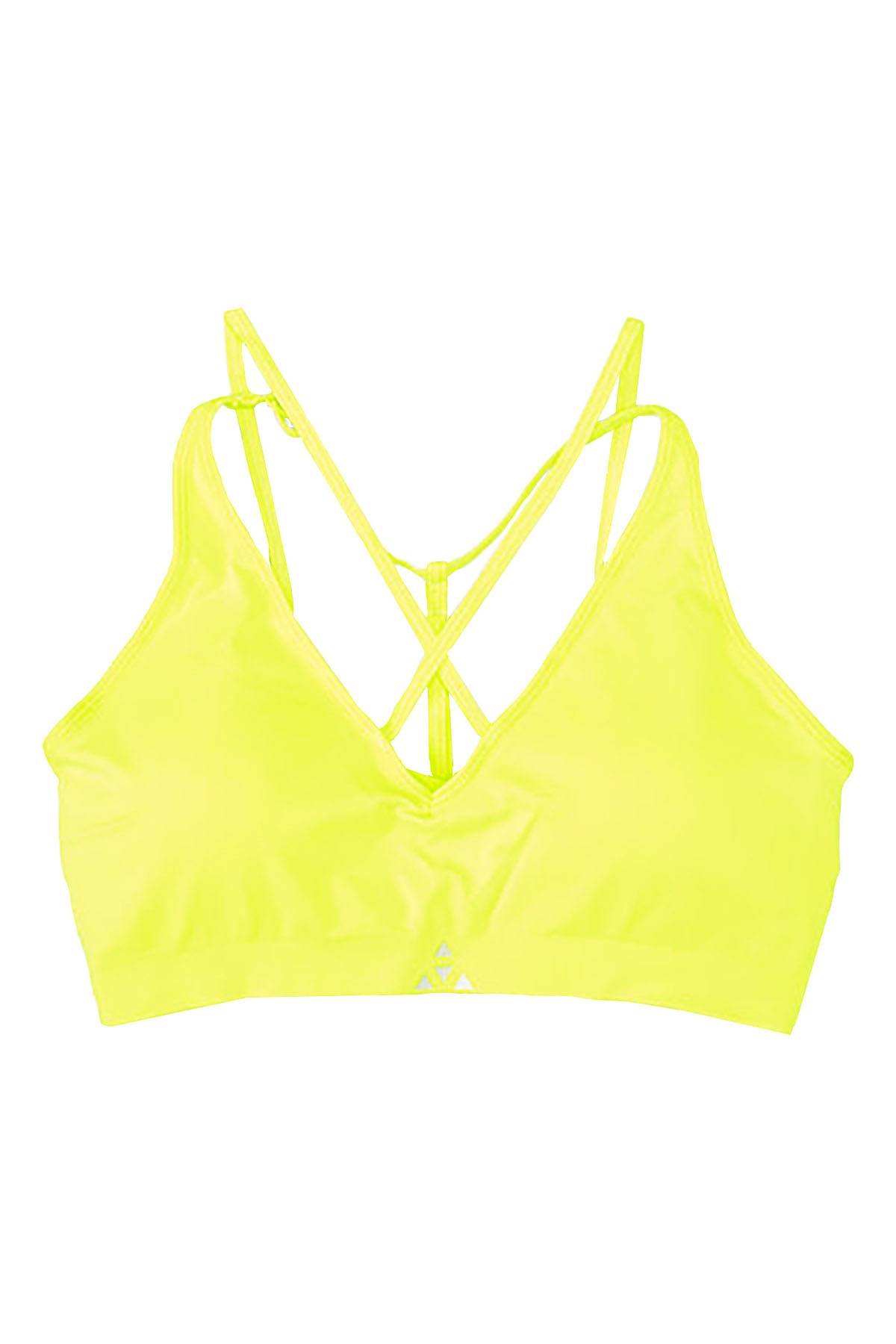 Balanced Tech Yellow Cross Front Seamless Bra