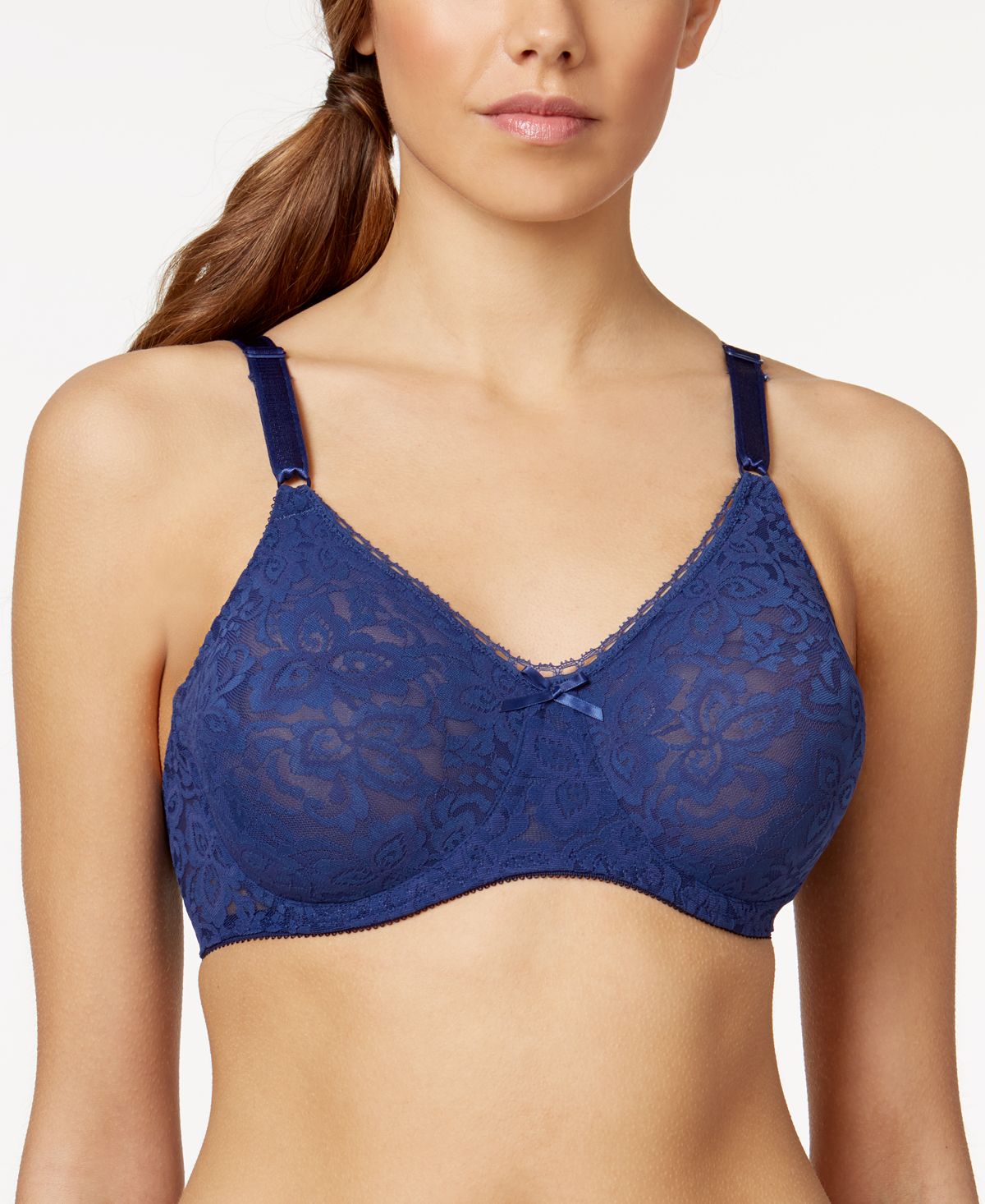 Bali Lace 'N Smooth Seamless Cup Underwire Bra 3432, Rosewood, 40DD 