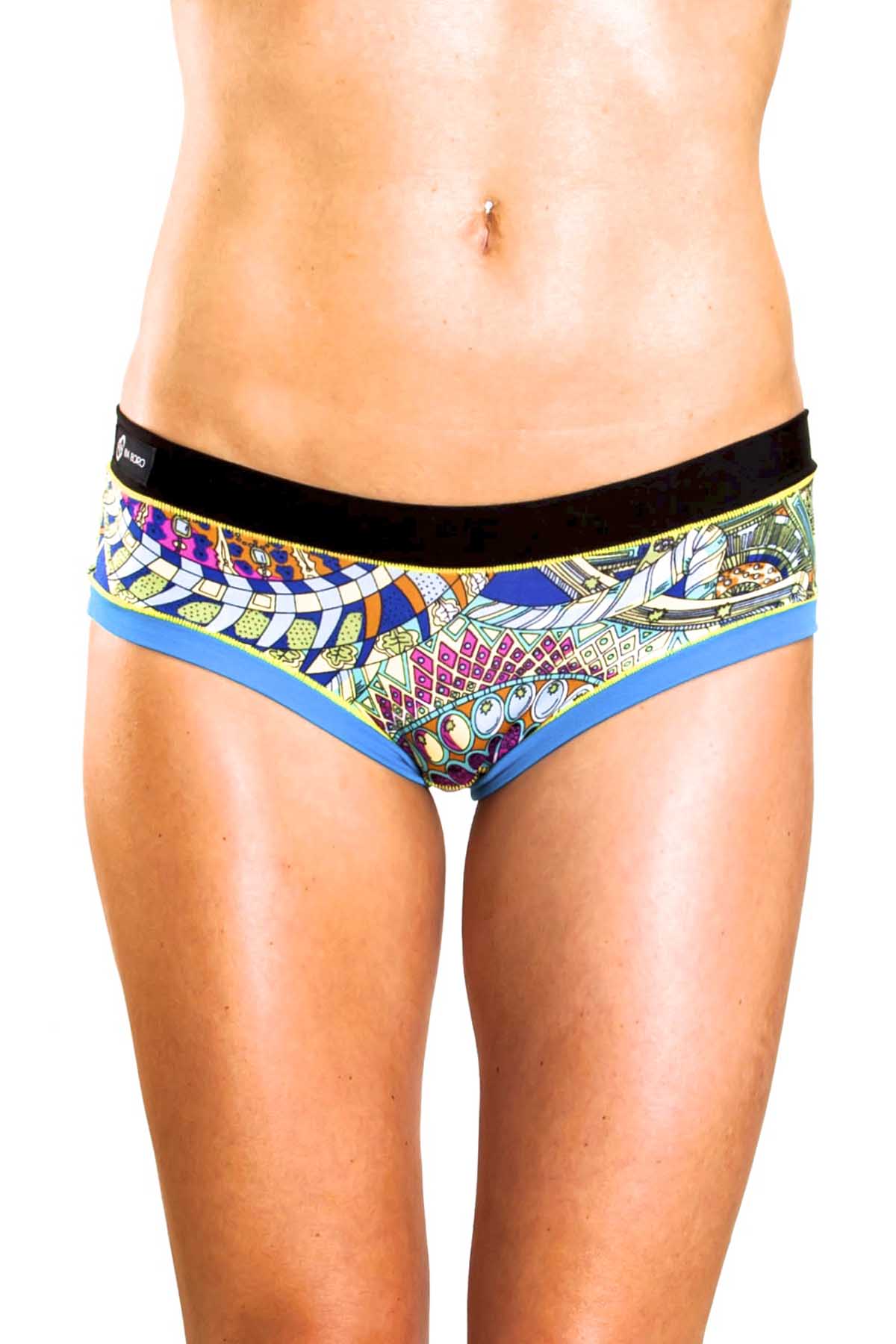 Bamboo Black/Blue Bootyshort / Swim Bottom
