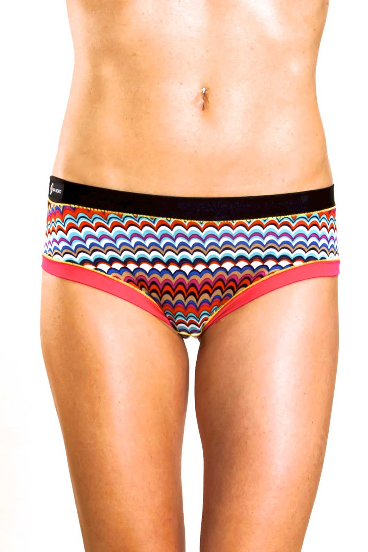 Bamboo Black/Pink Bootyshort / Swim Bottom
