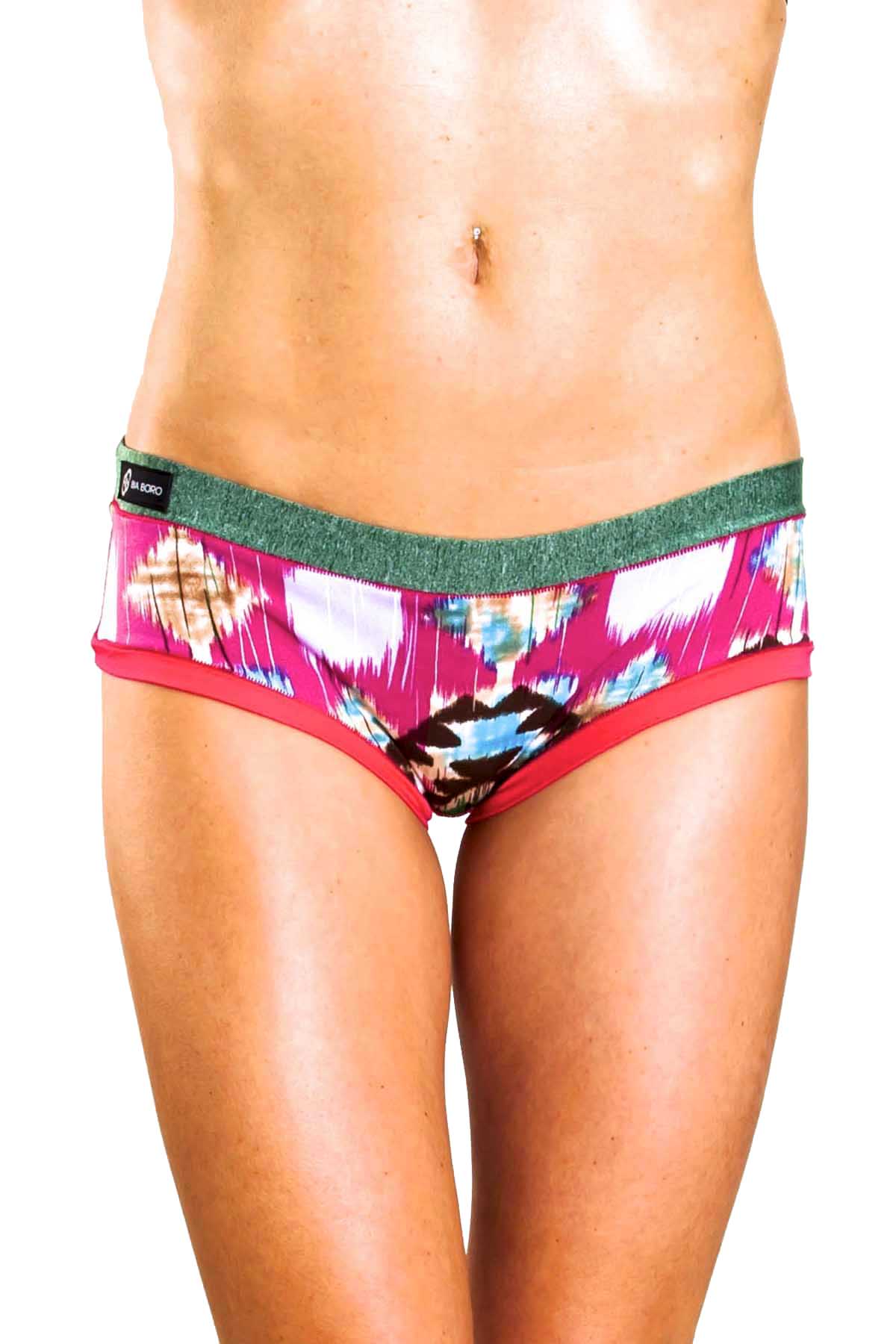 Bamboo Green/Pink Bootyshort / Swim Bottom