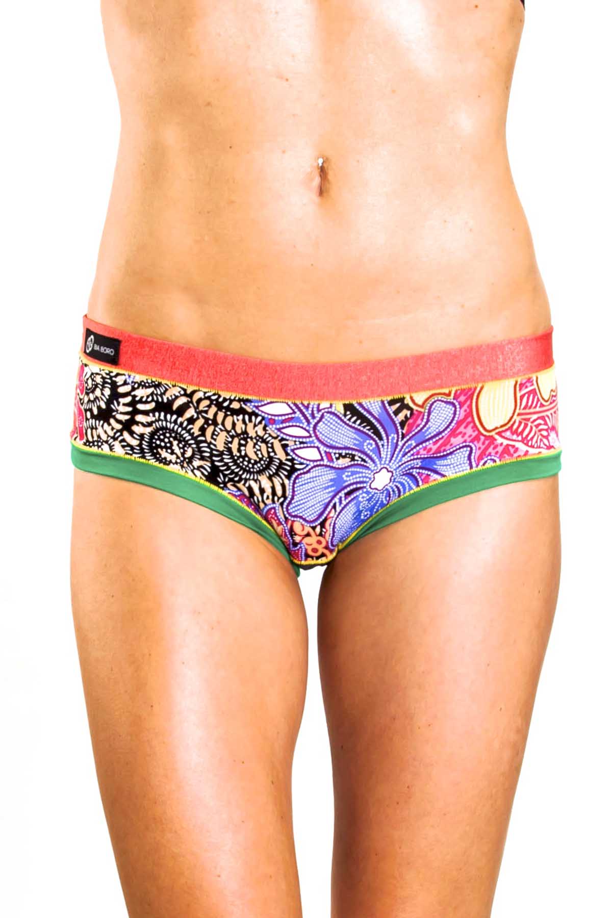 Bamboo Salmon/Green Bootyshort / Swim Bottom