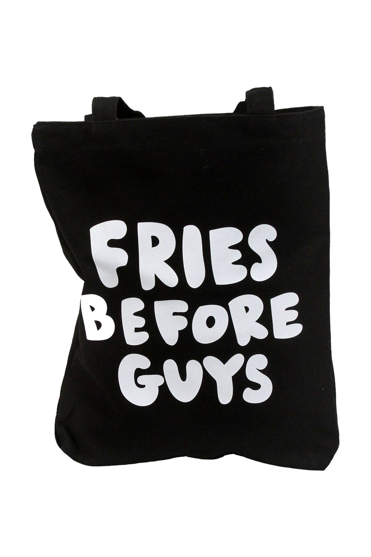 Ban.do Black Fries Before Guys Tote Bag
