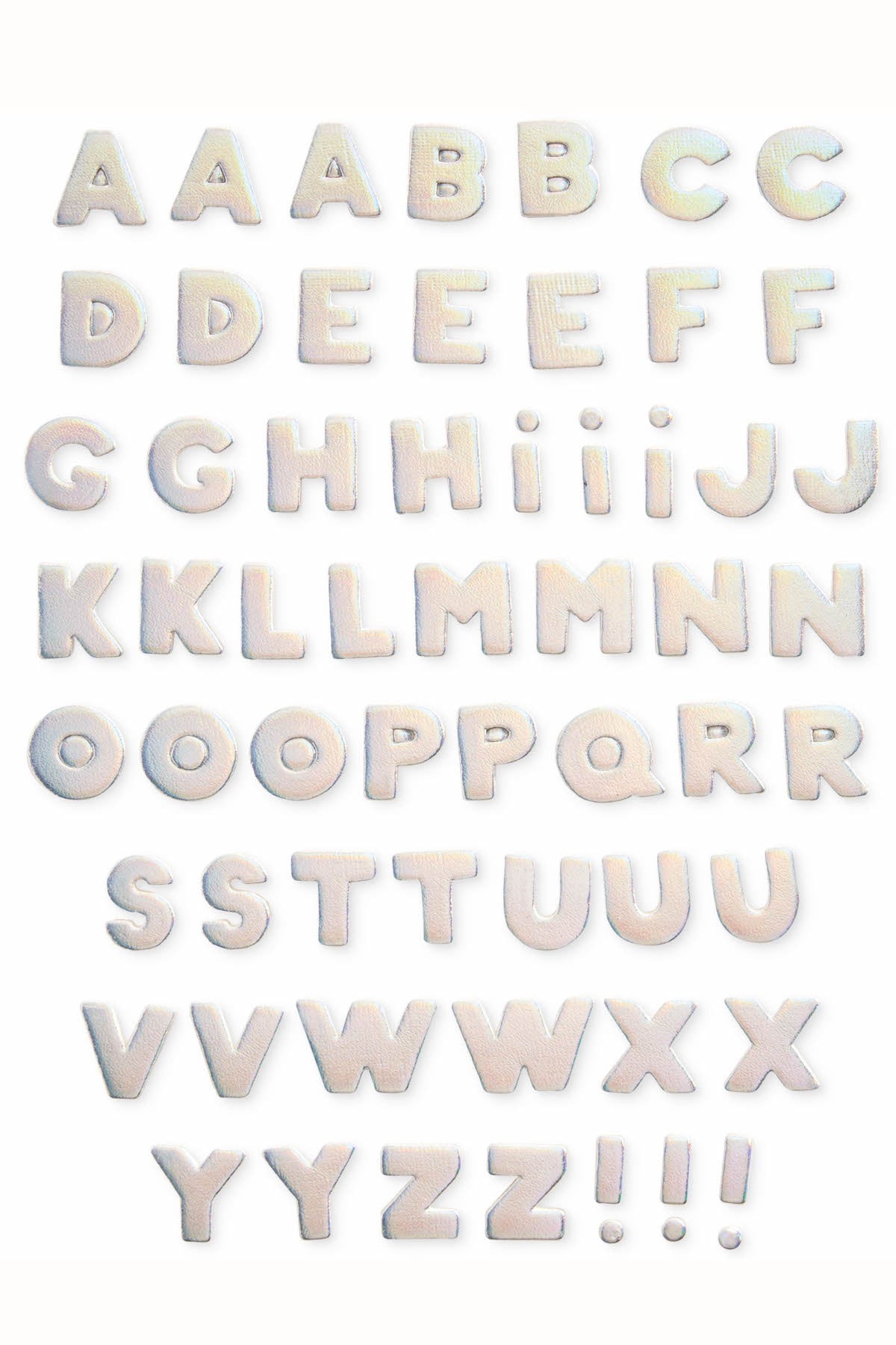 Ban.do Holographic Alphabet Leatherette Plushie Stickers