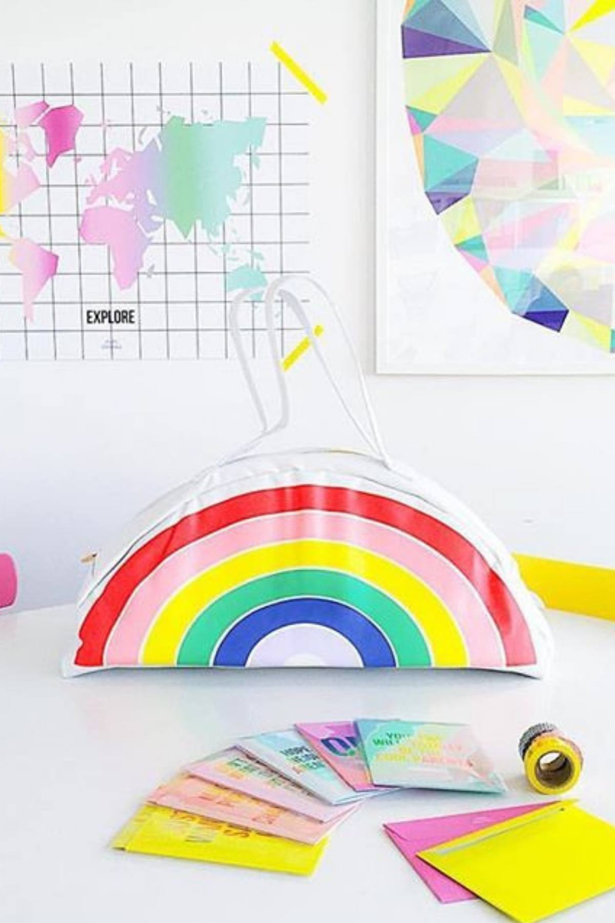 Ban.do White/Rainbow Super Chill Large Cooler Bag