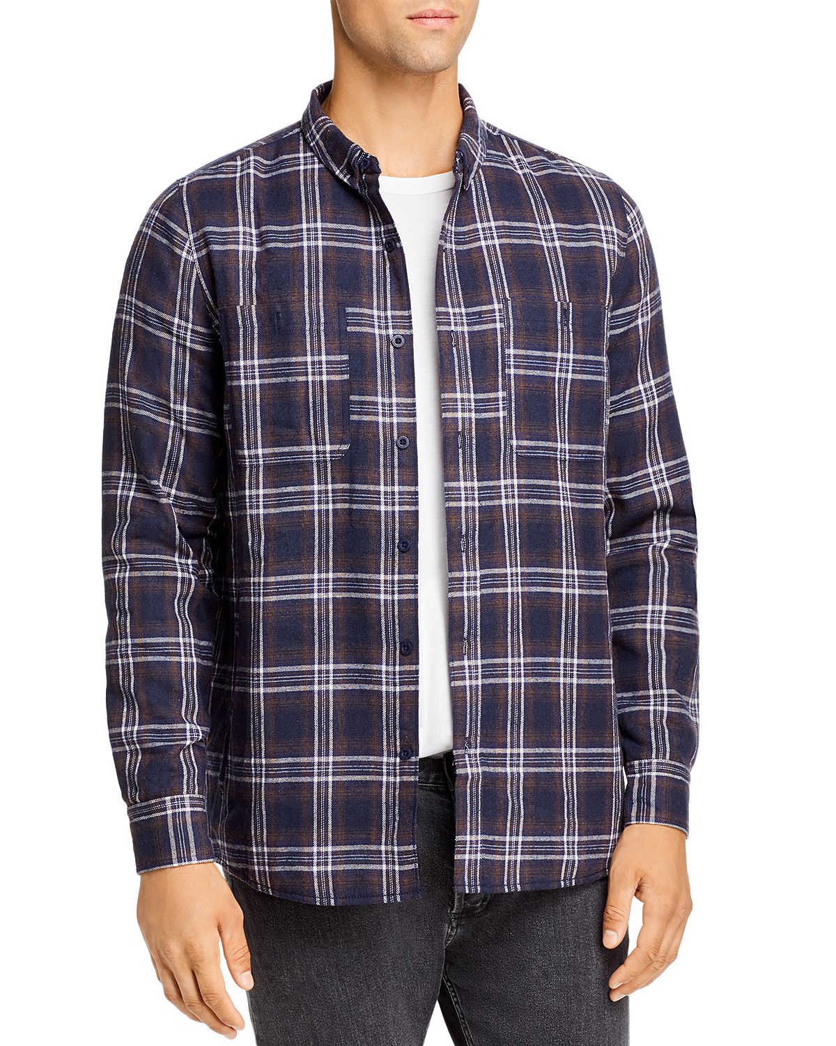 Banks Journal Flannel Slim Fit Button-down Shirt Dirty Denim