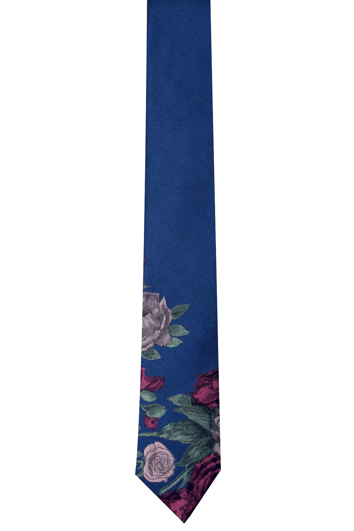 Bar III Blue Seychelle Floral Panel Skinny Tie