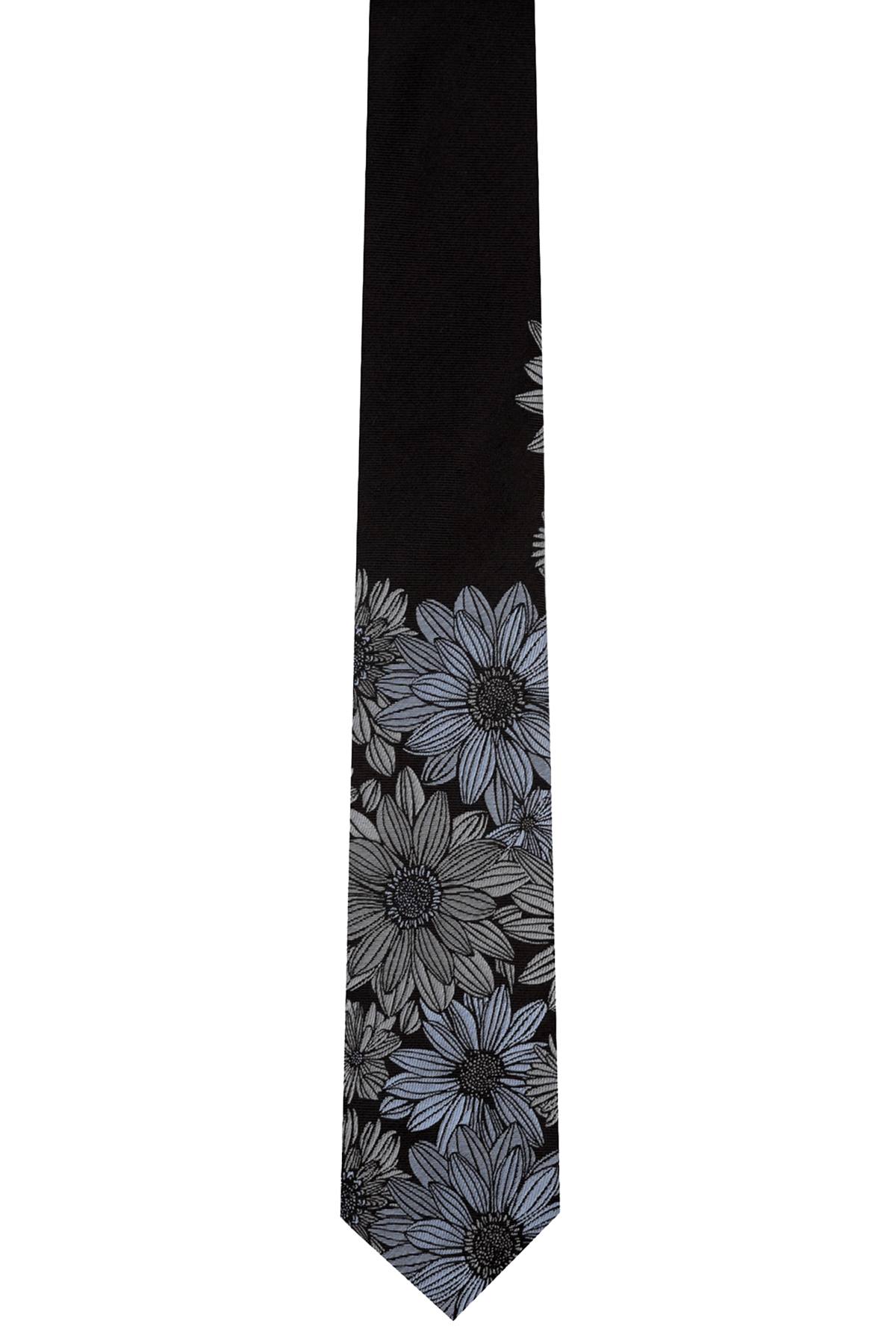 Bar III Onyx Amer Floral Skinny Tie