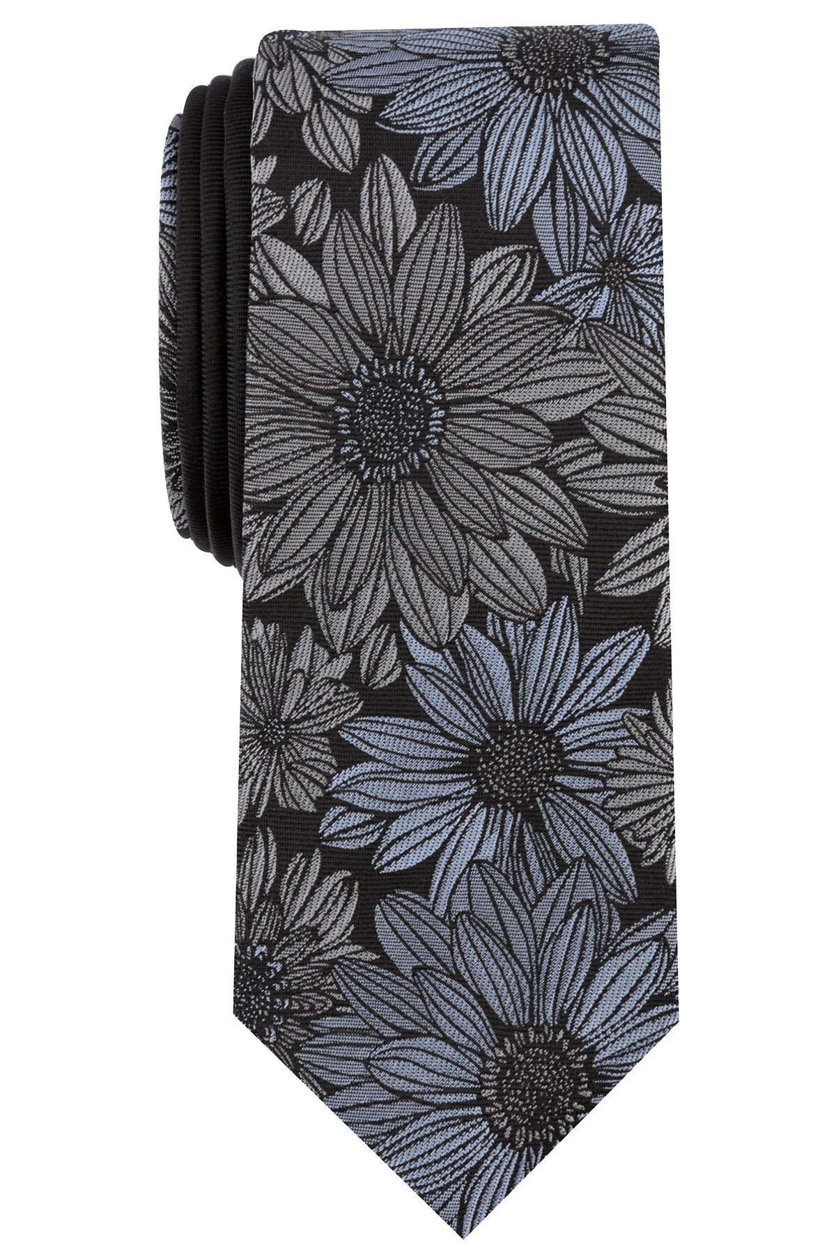 Bar III Onyx Amer Floral Skinny Tie