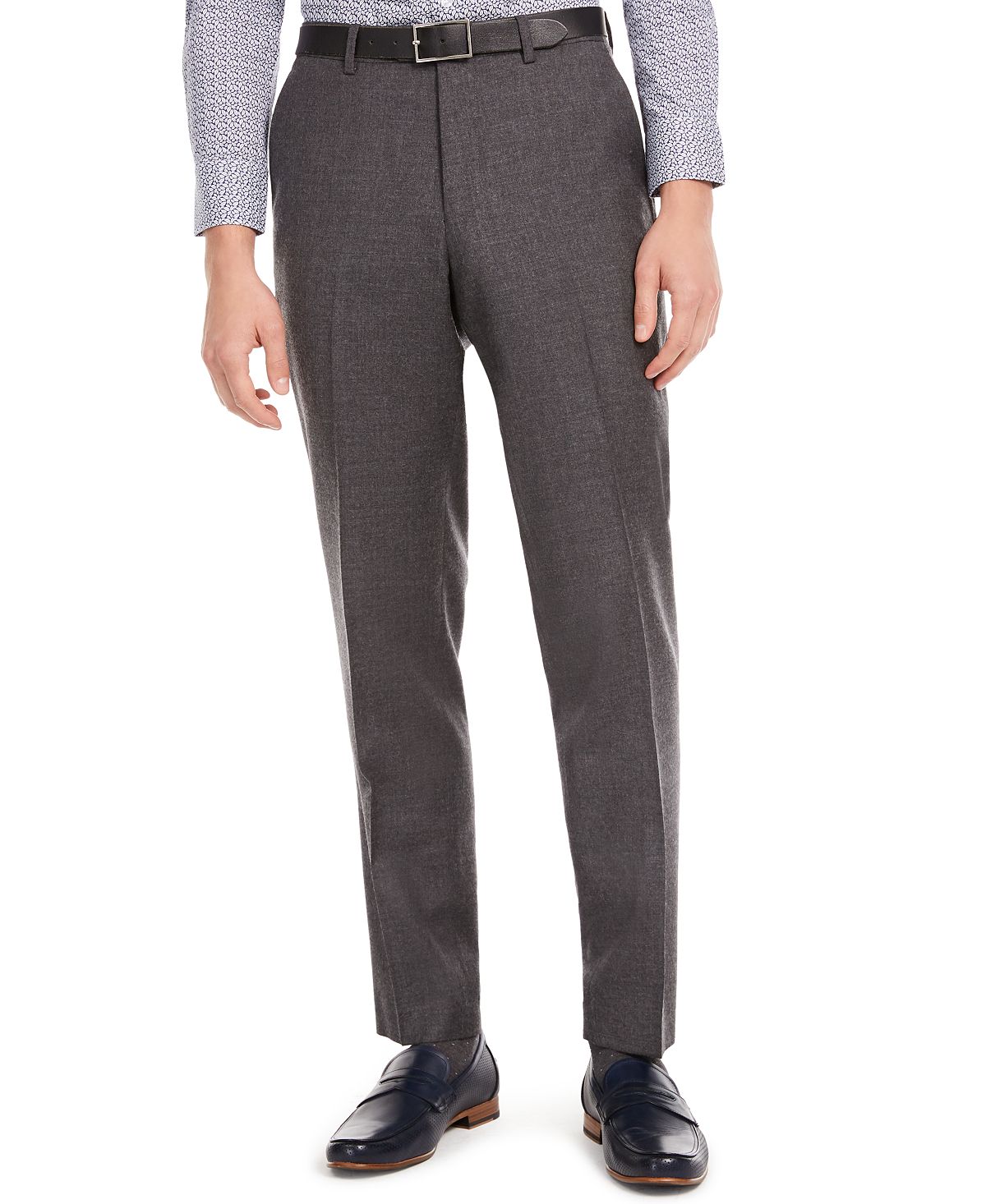 Bar Iii Slim-fit Gray Flannel Suit Separate Pants Grey