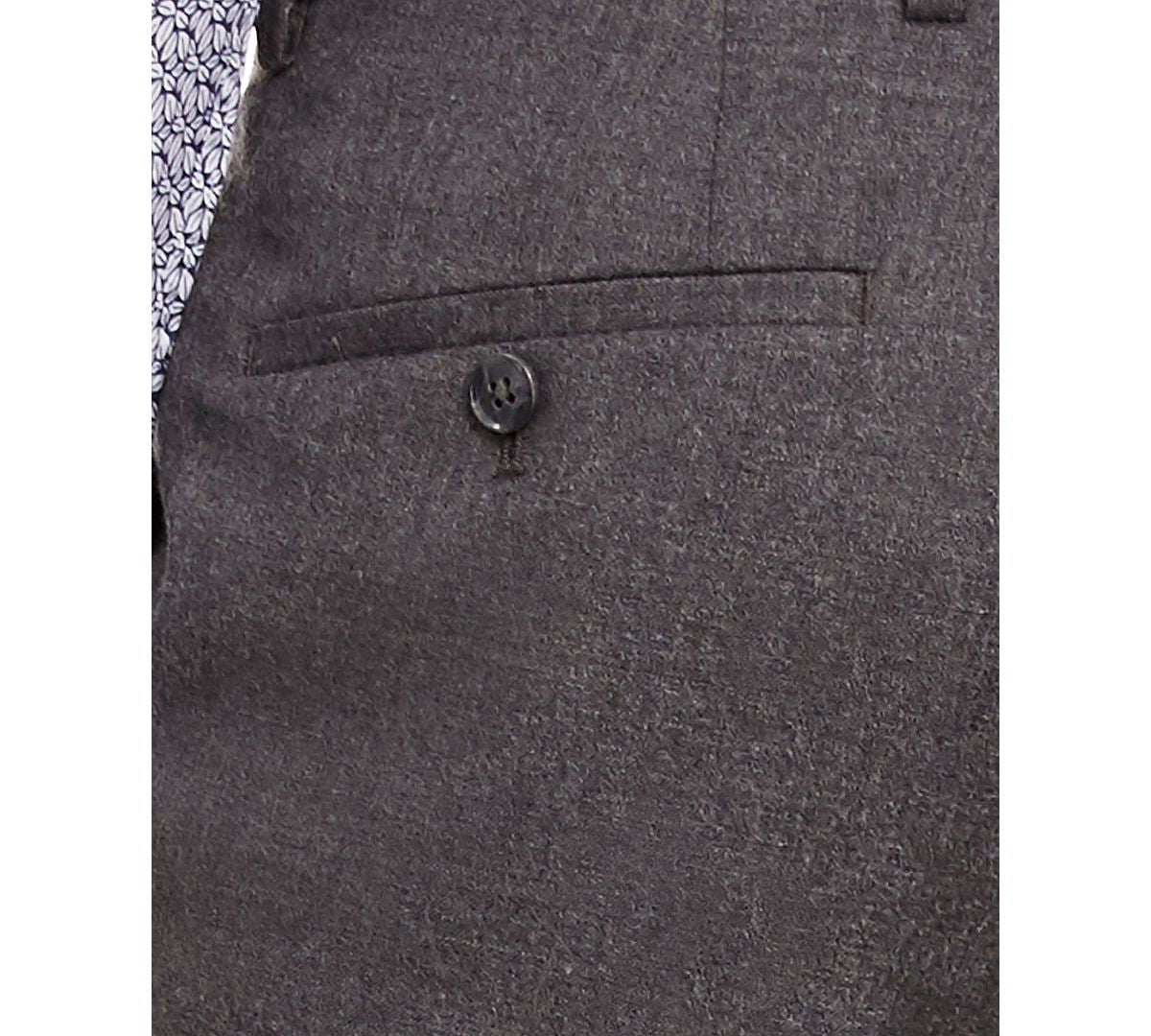 Bar Iii Slim-fit Gray Flannel Suit Separate Pants Grey