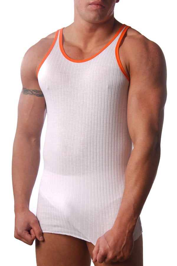 Baskit Blanc White Ribbed Tank Top