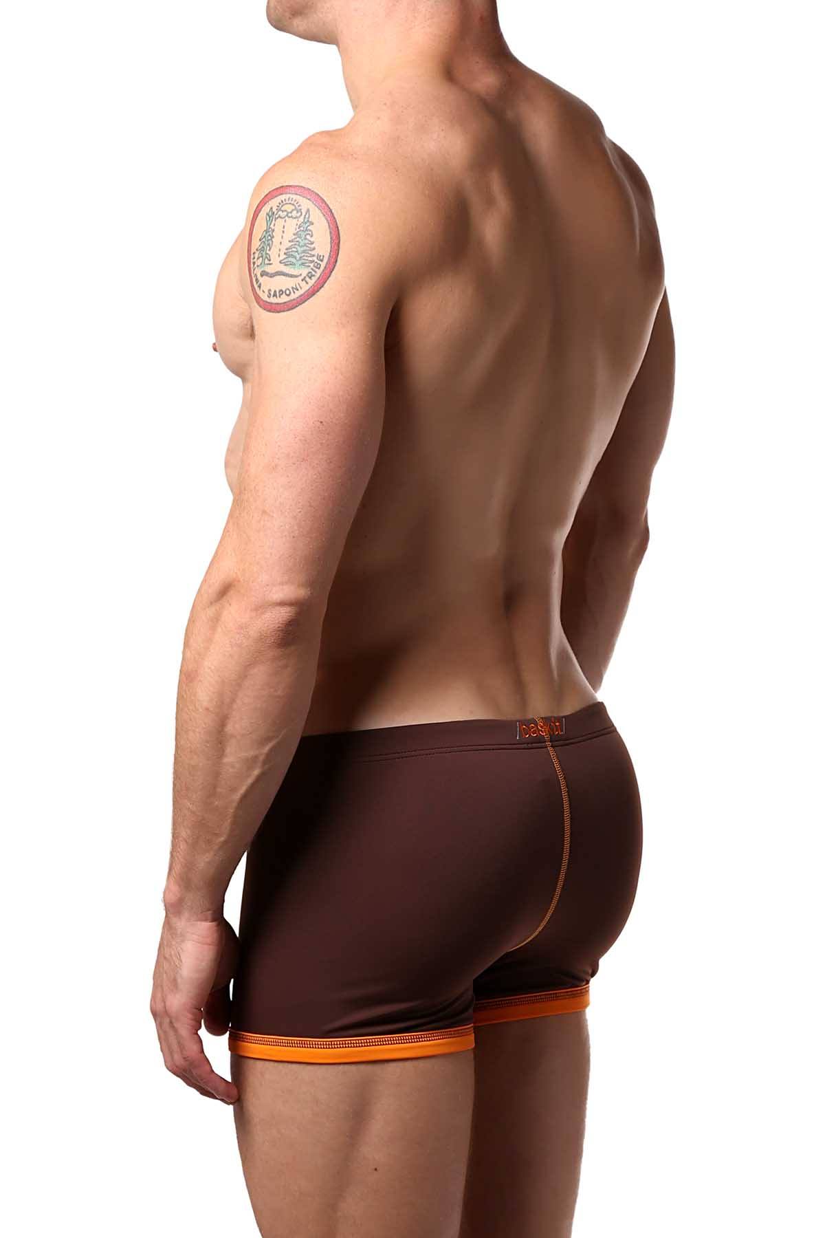 Baskit Brown-Stone Box-Cut Swim Trunk