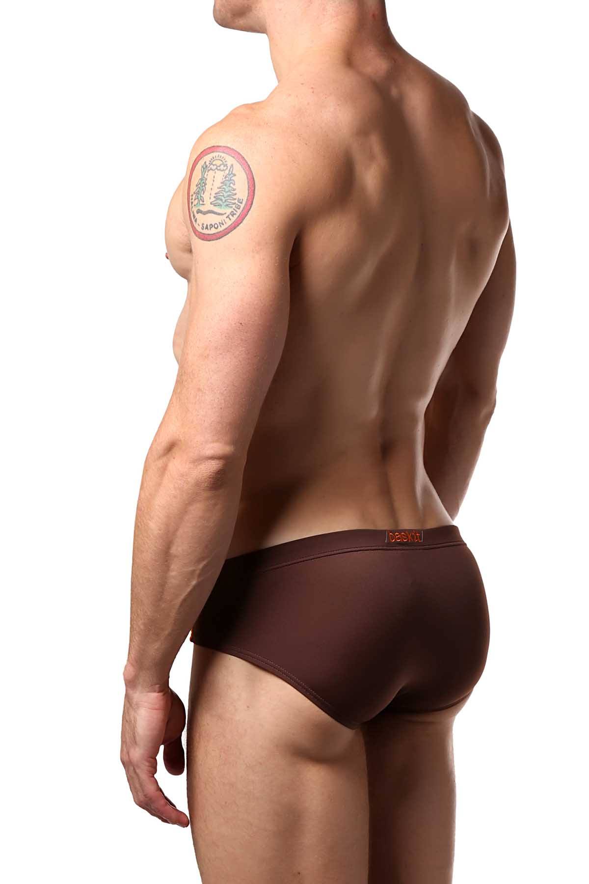Baskit Brown-Stone Contrast Swim Bikini