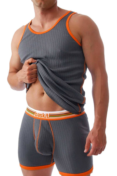 Baskit Pewter Ribbed Tank Top