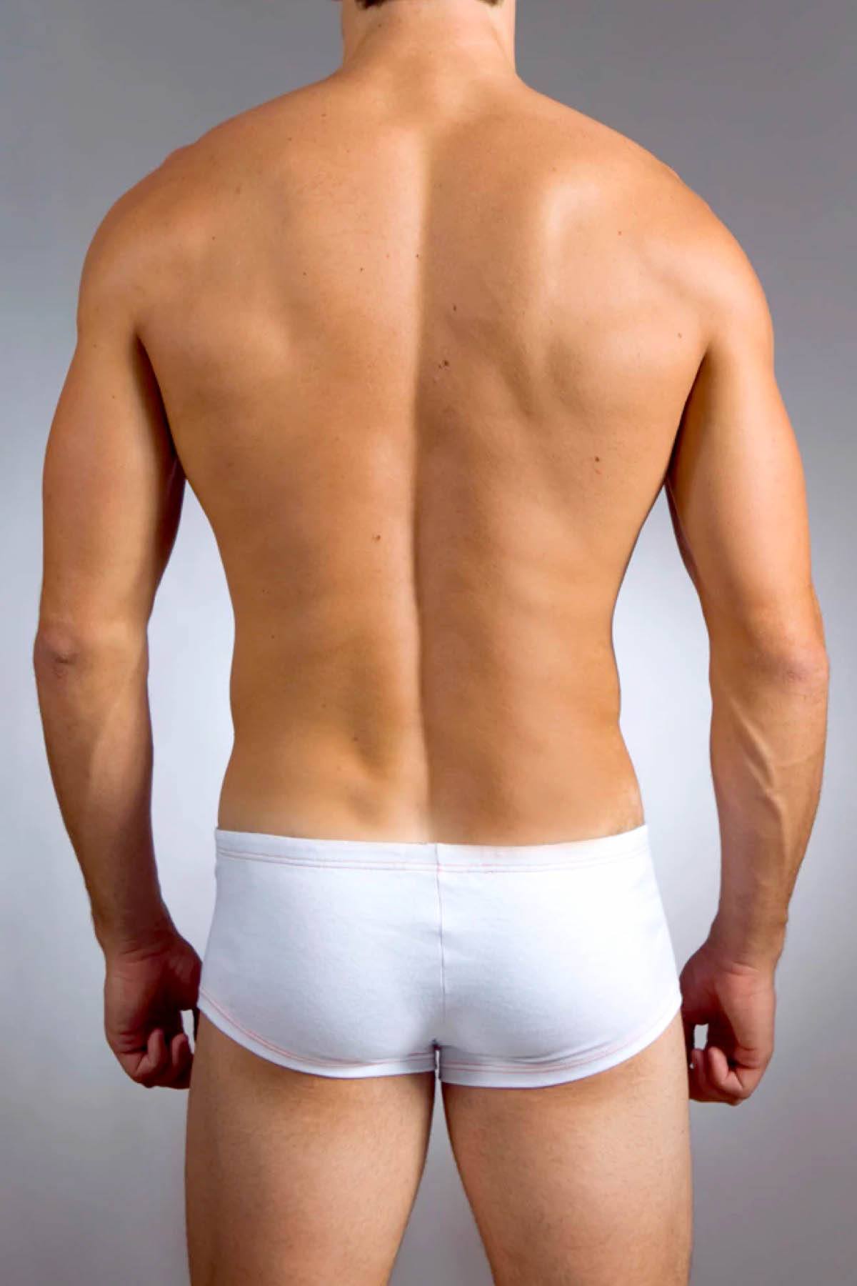 Baskit White Cotton/Mesh Action-Cool Sawed-Off Brief-Trunk
