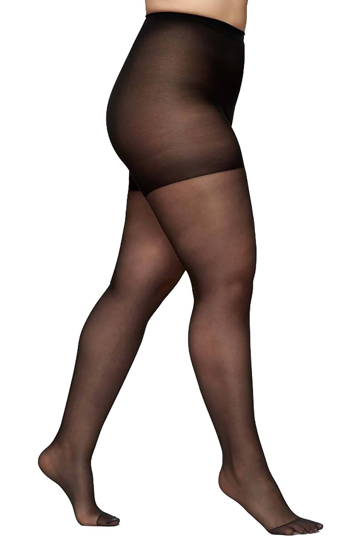 Berkshire PLUS Silky Sheer Leg Control Top Pantyhose in Fantasy Black
