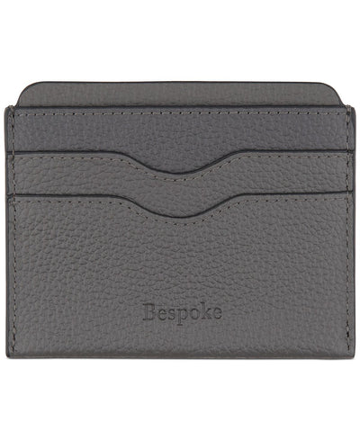 Bespoke Pebble Leather Card Case Grey