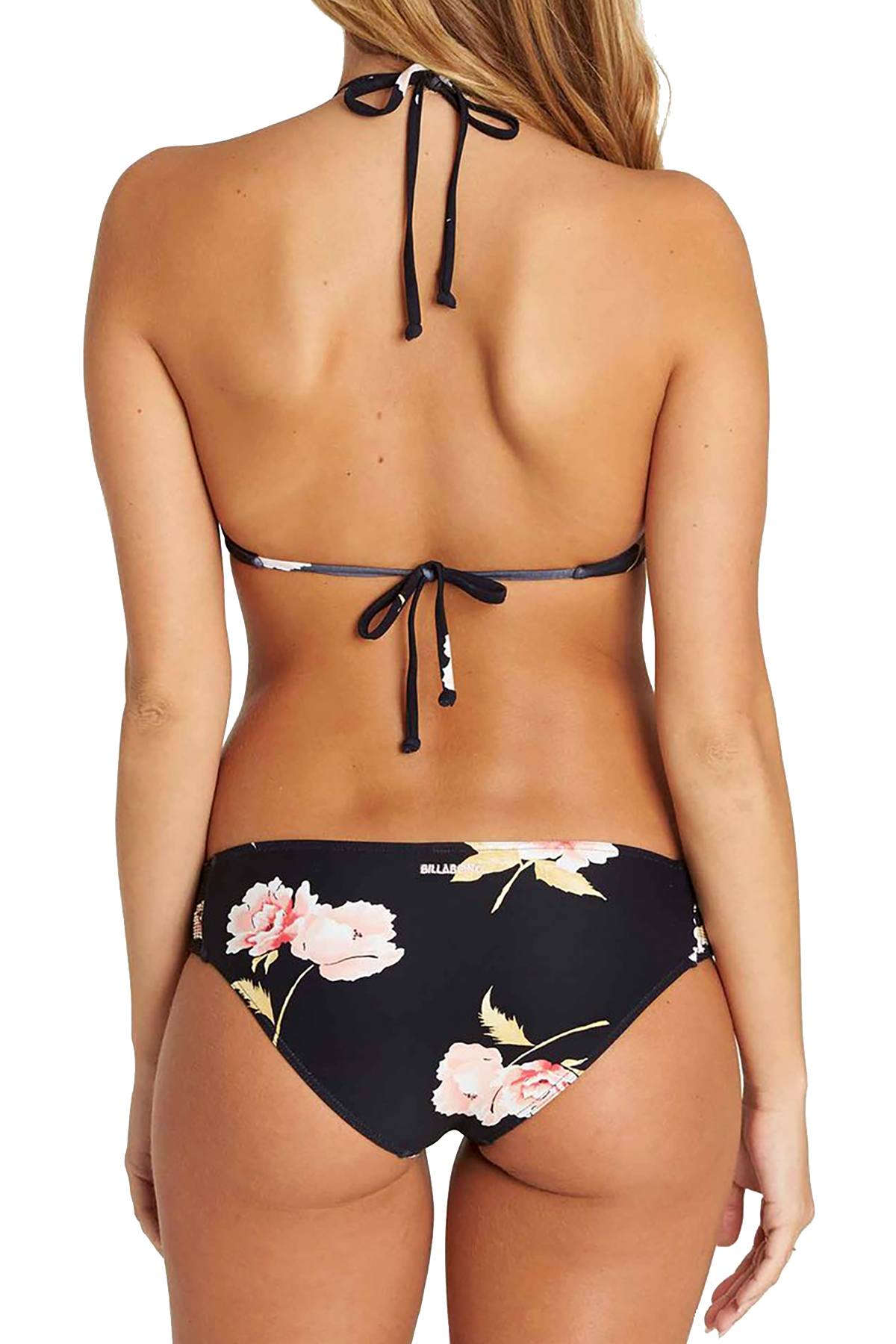 Billabong Black Floral Dawn Lowrider Bikini Bottom