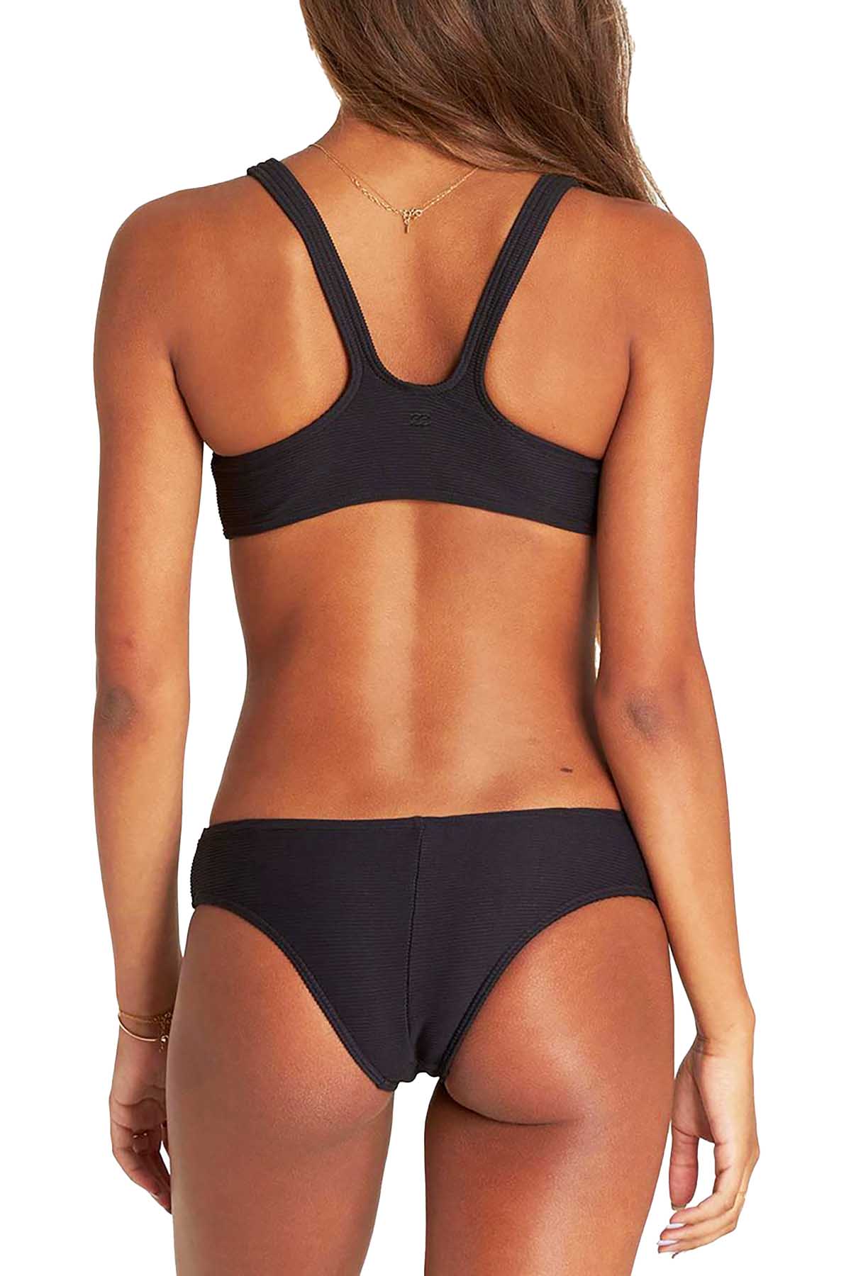 Billabong Black Tanlines Crop Tank Bikini Top