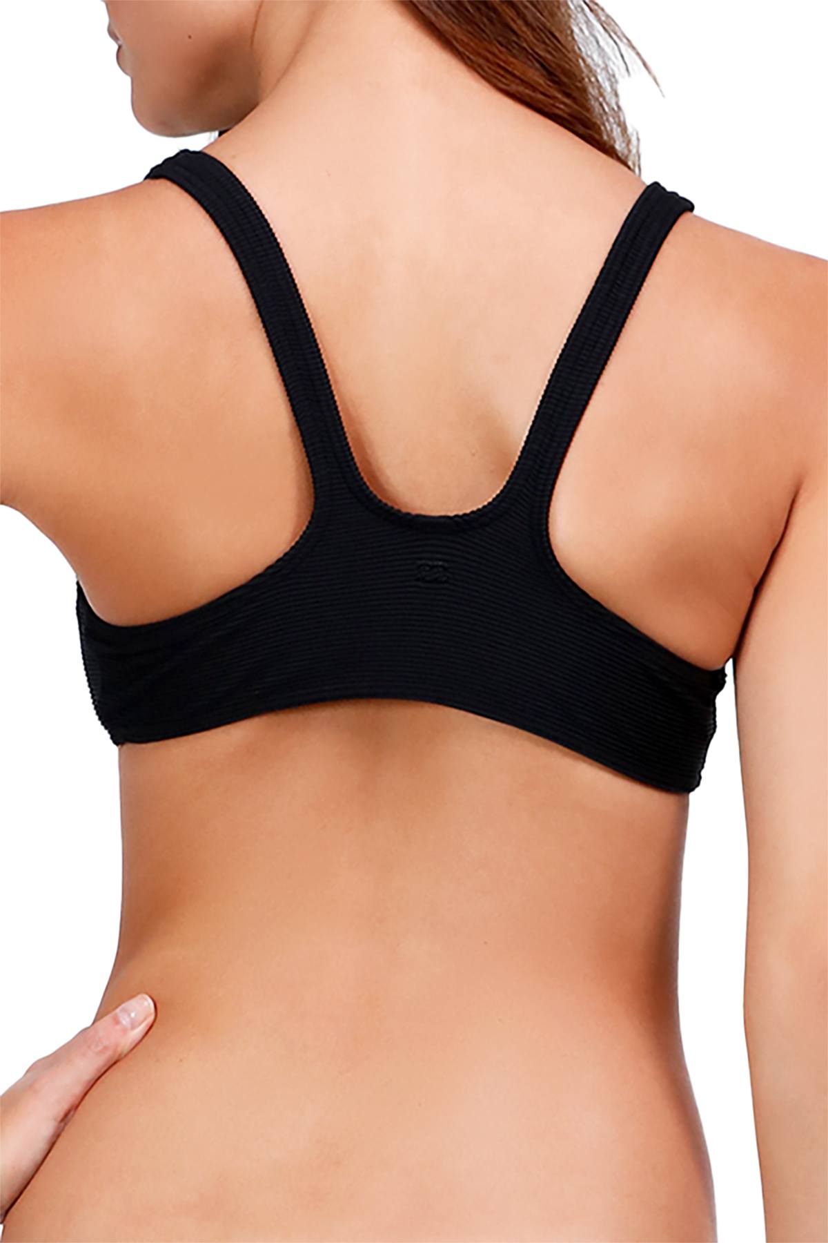 Billabong Black Tanlines Crop Tank Bikini Top