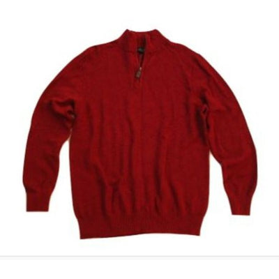 Bloomingdale's Men's 1/4-zip Cotton Rayon Pullover Sweater Red