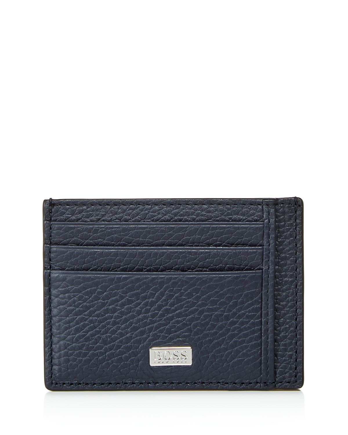 Boss Hugo Boss Crosstown Pebbled Leather Card Case Navy