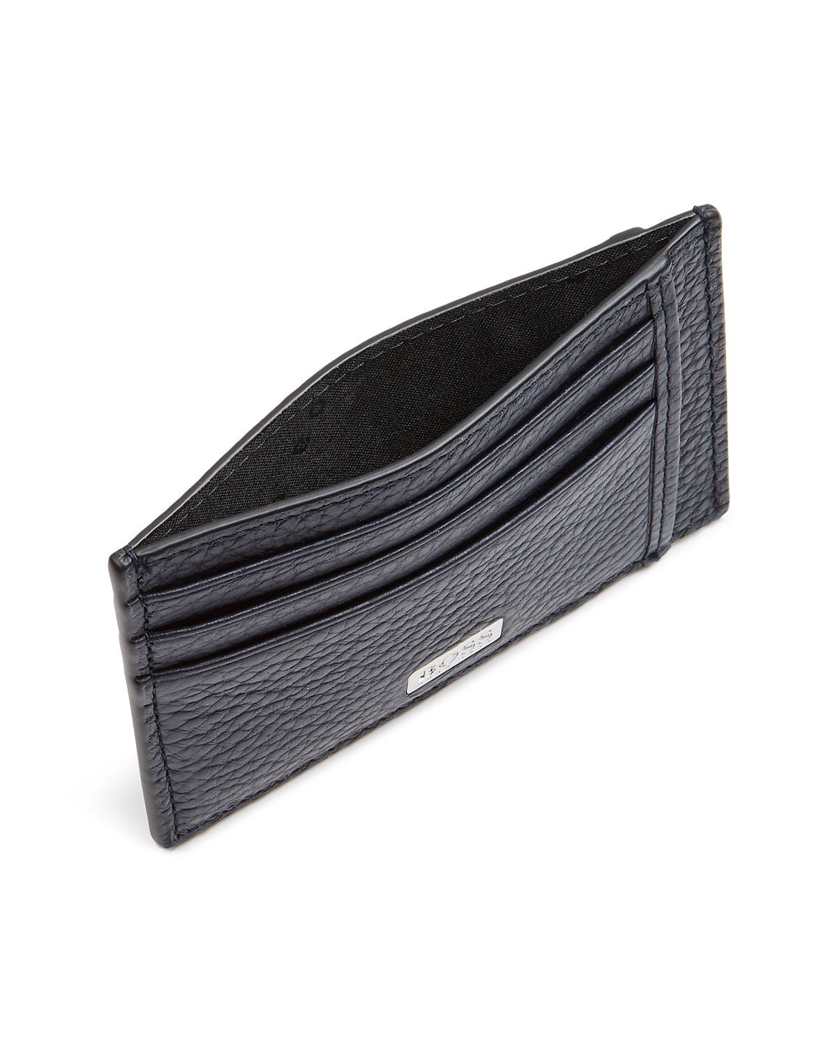 Boss Hugo Boss Crosstown Pebbled Leather Card Case Navy