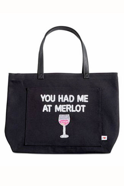 Bow & Drape Black XL Merlot Tote