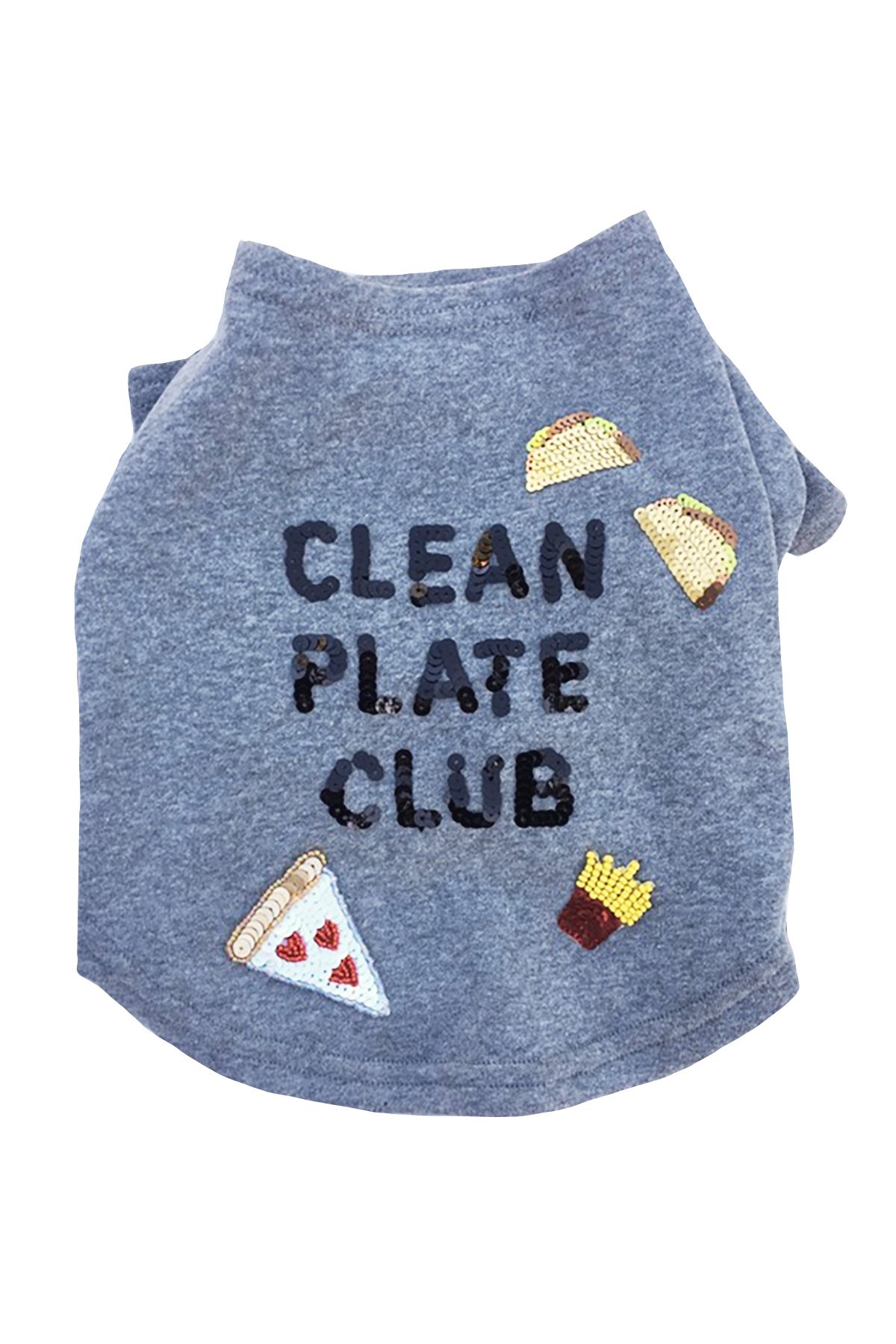 Bow & Drape Heather Grey Clean Plate Club Dog Sweatshirt