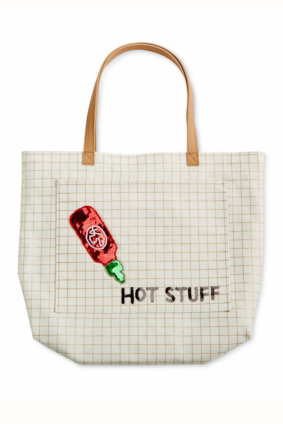 Bow & Drape Metallic-Grid Hot Stuff XL Tote