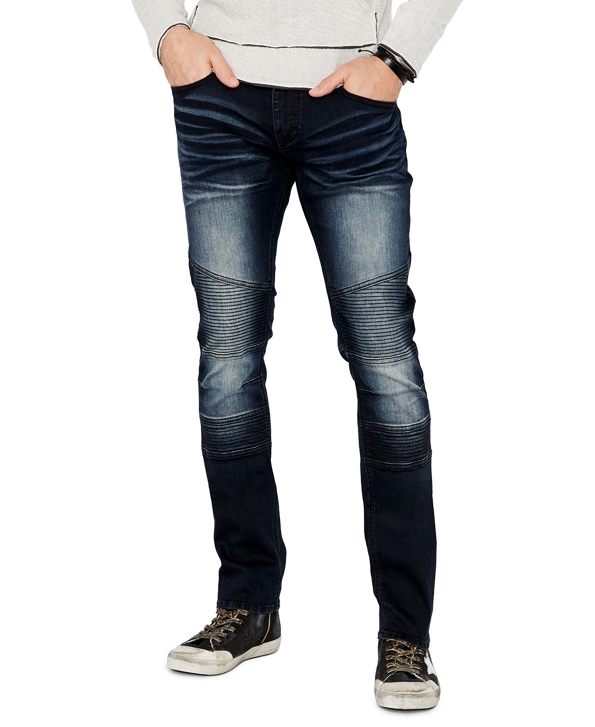 Buffalo David Bitton Skinny Fit Max-x Stretch Moto Jeans Indigo