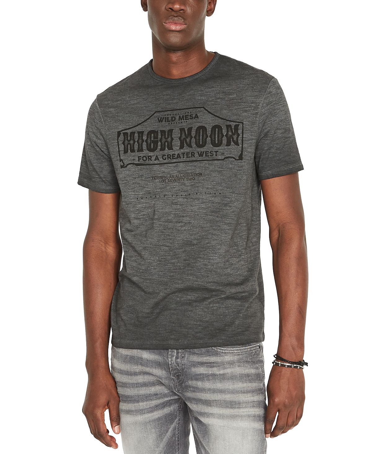 Buffalo David Bitton Tiblo Logo Graphic T-shirt Heather Grey