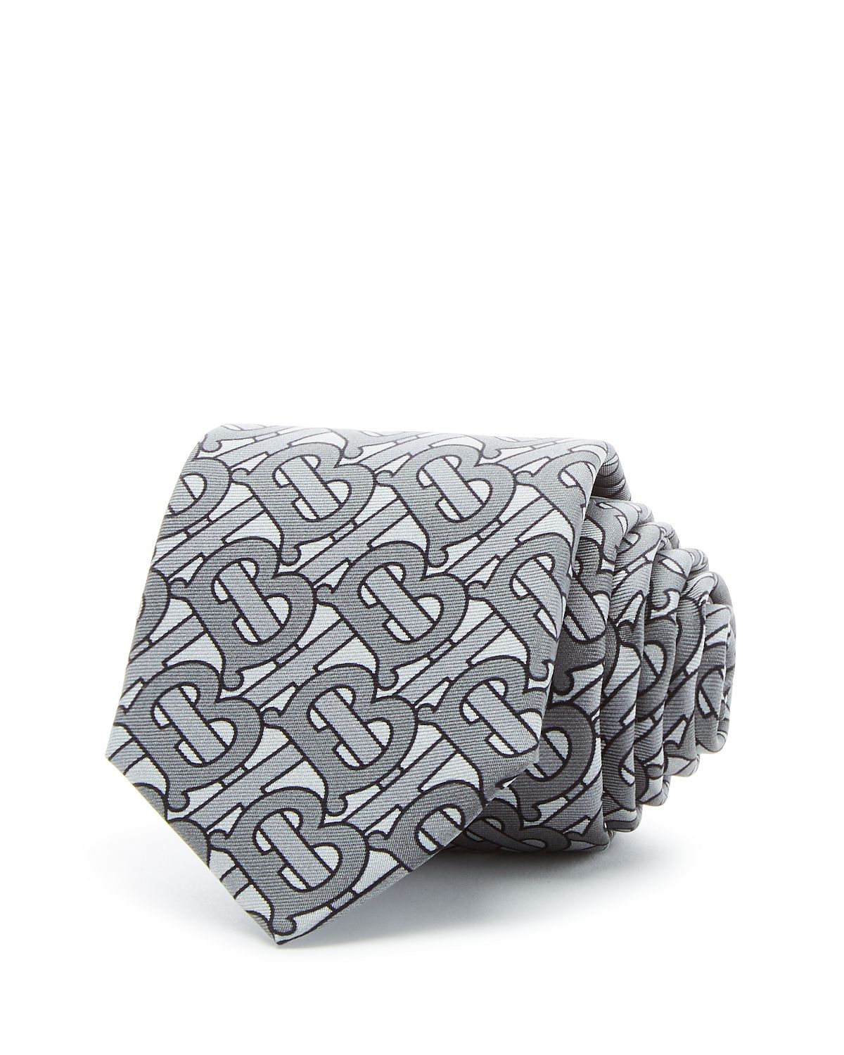 Burberry Manston Monogram Silk Classic Tie Gray